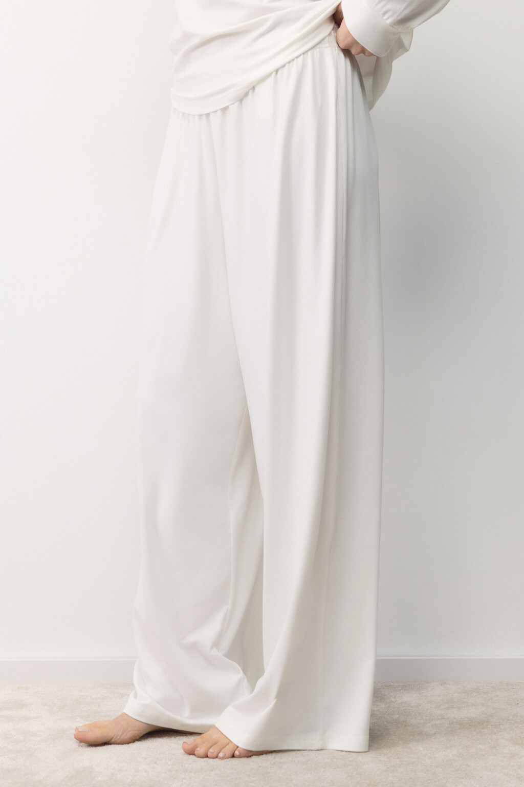 Брюки домашние широкие с карманами - цвет ванильный - 3
