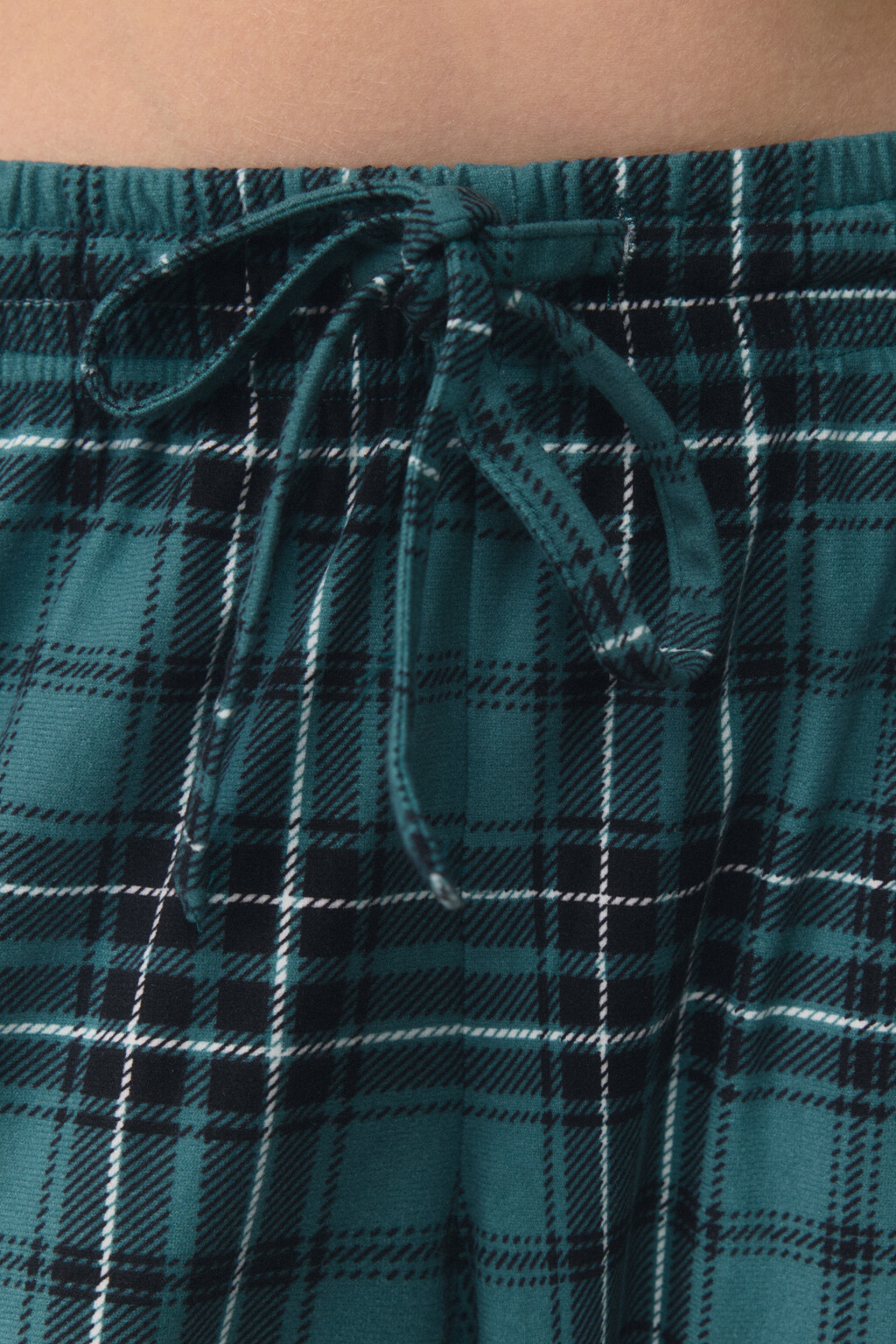 Брюки пижамные с принтом в клетку - цвет зеленый - 6