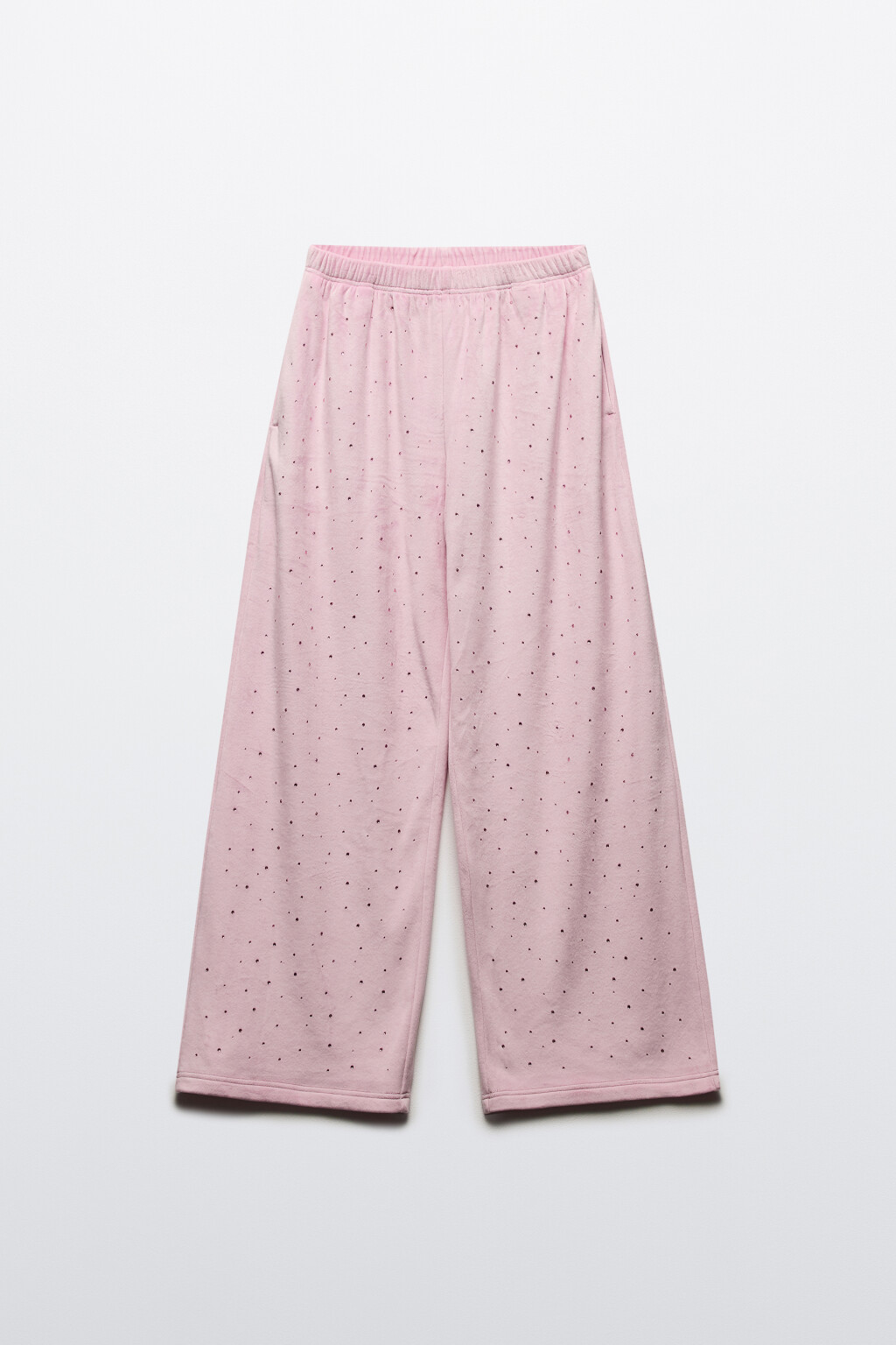 Брюки домашние плюшевые со стразами - цвет розовый - 8