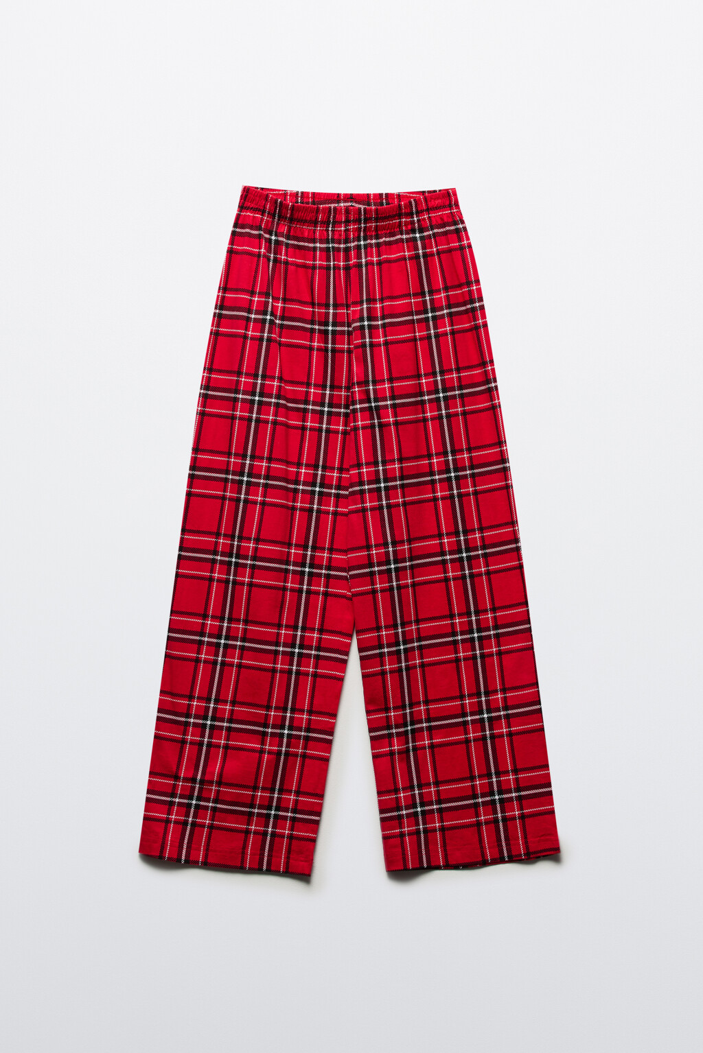 Брюки пижамные прямые в клетку - цвет красный - 8