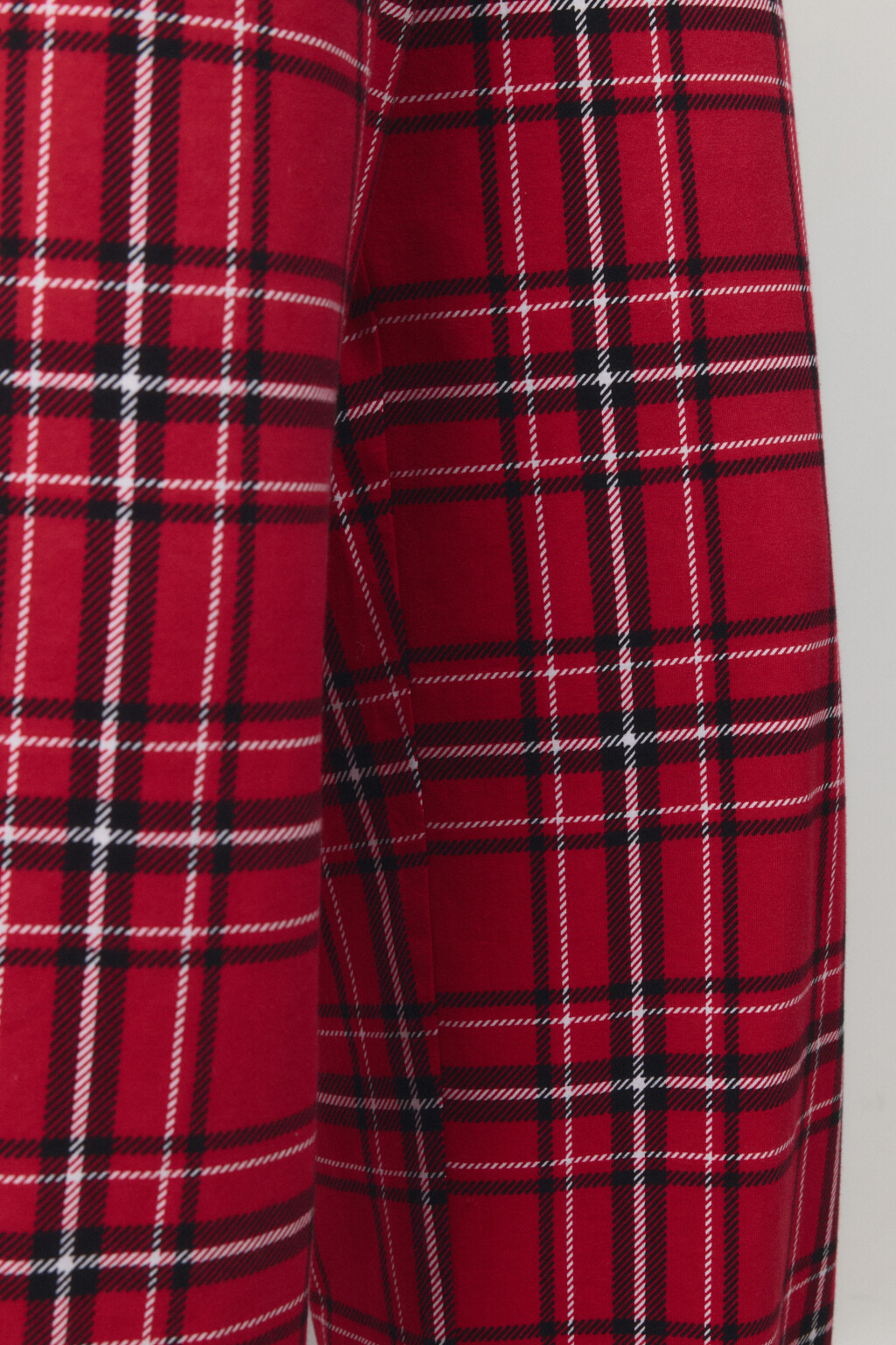 Брюки пижамные прямые в клетку - цвет красный - 7