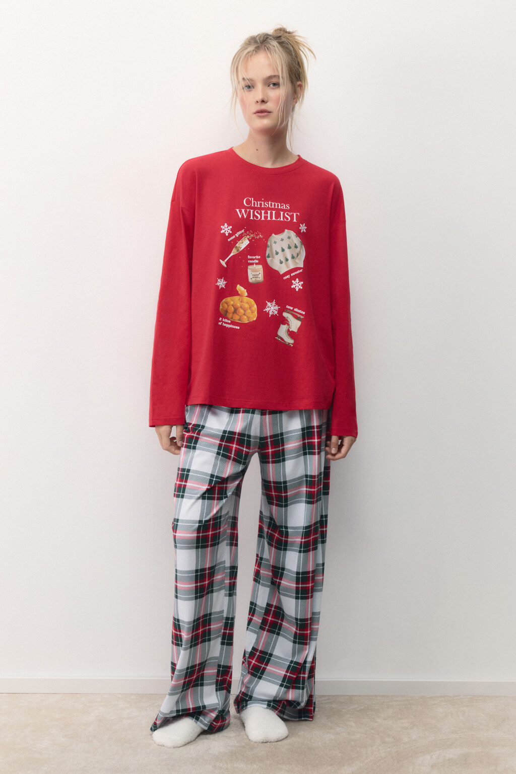 Брюки пижамные прямые в клетку - цвет мультиколор - 6