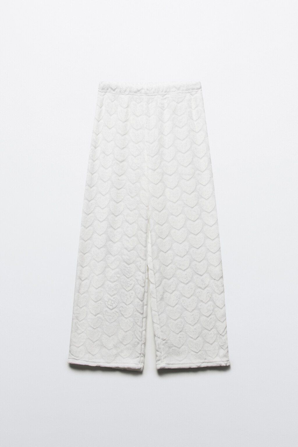 Брюки домашние плюшевые в сердечко - цвет ванильный - 9