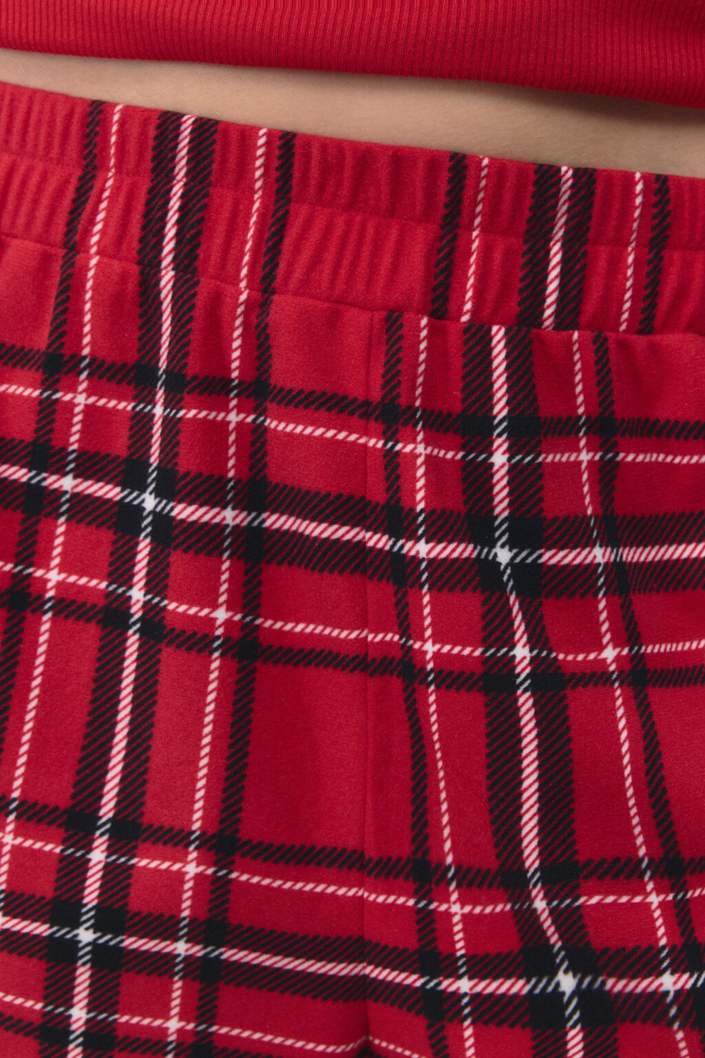 Шорты пижамные с принтом в клетку - цвет красный - 7