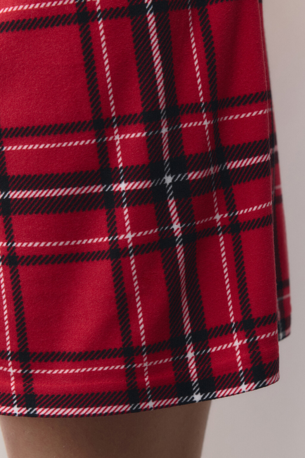 Шорты пижамные с принтом в клетку - цвет красный - 8