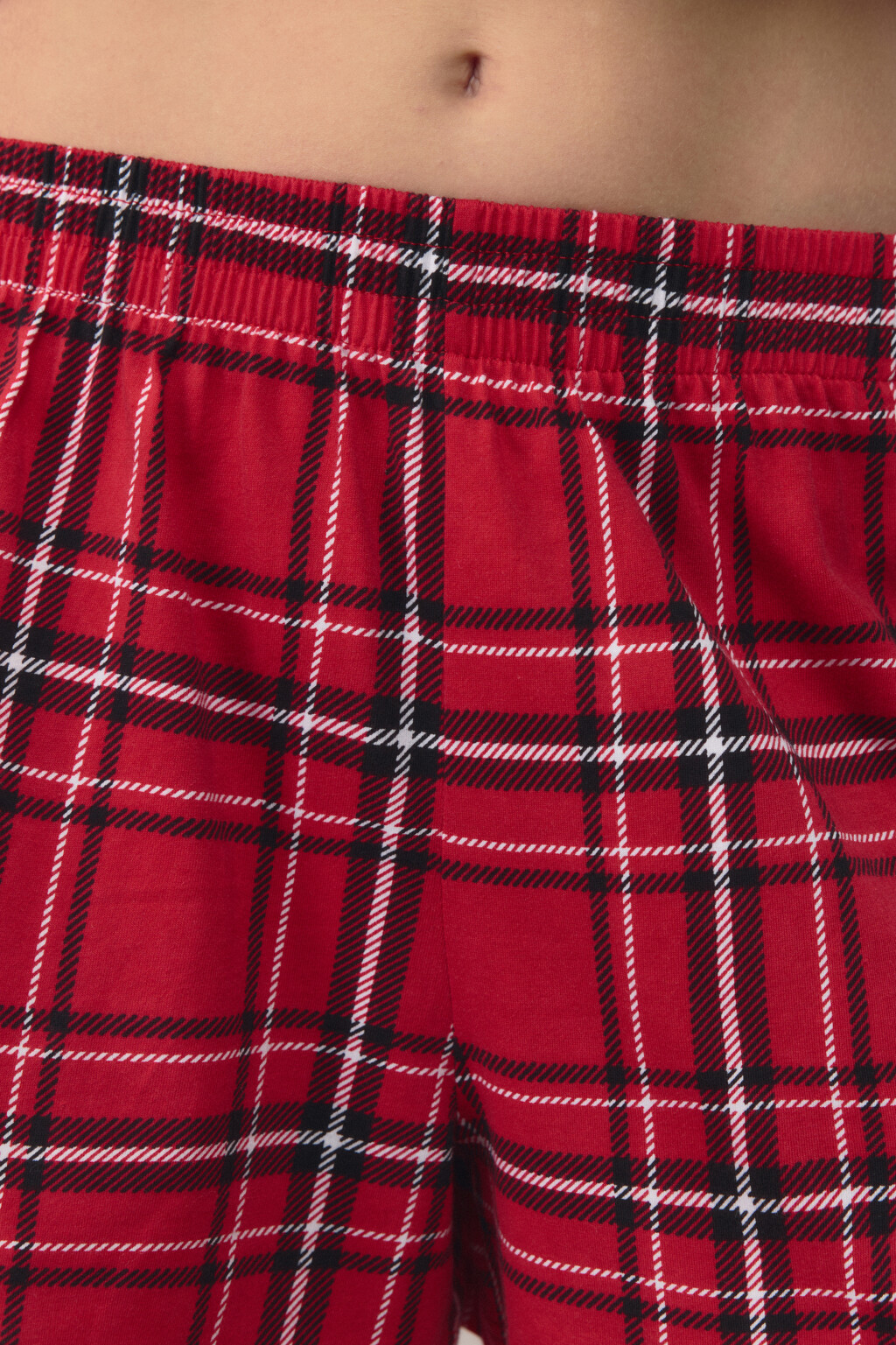 Шорты пижамные хлопковые в клетку - цвет красный - 7