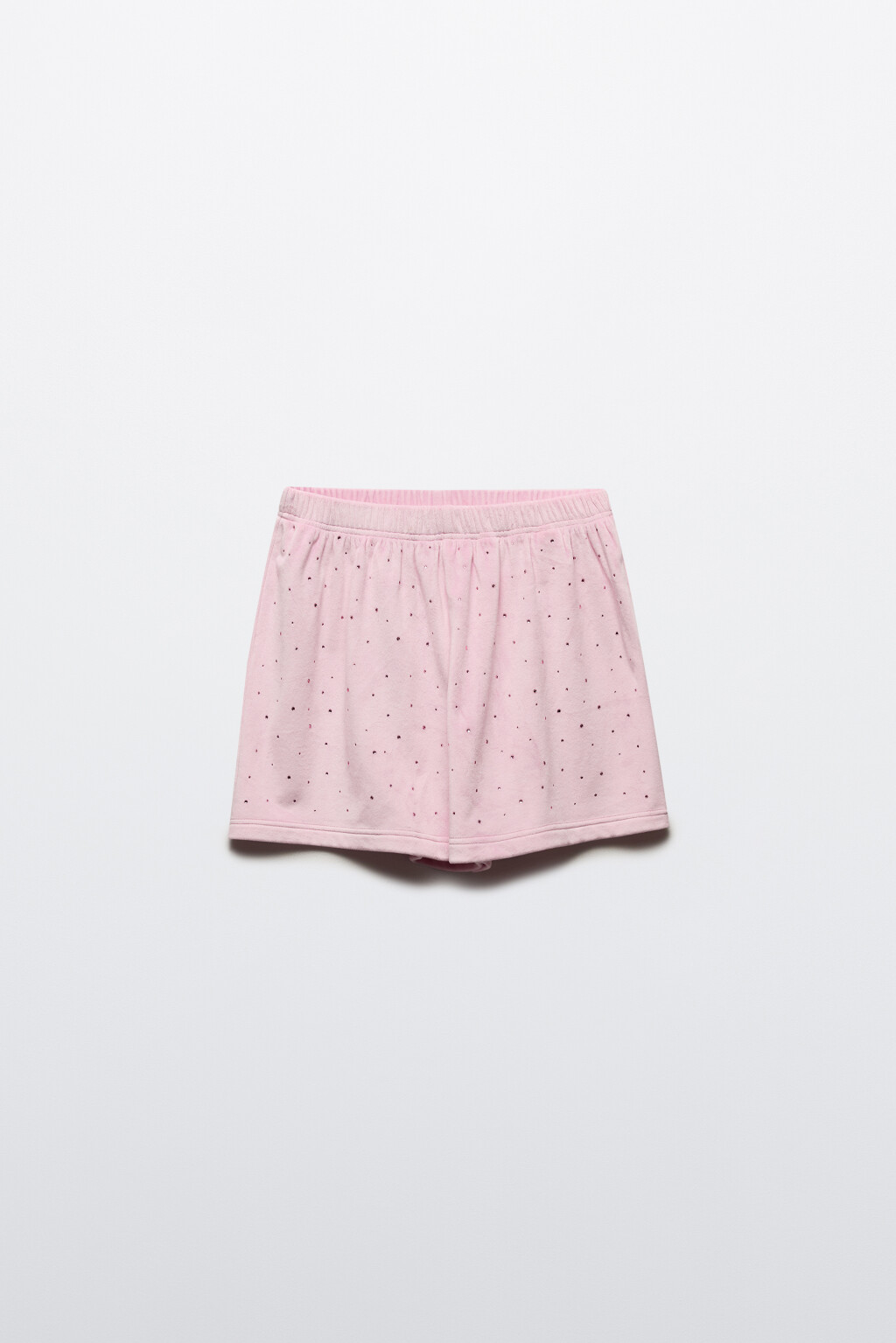 Шорты домашние плюшевые со стразами - цвет розовый - 8