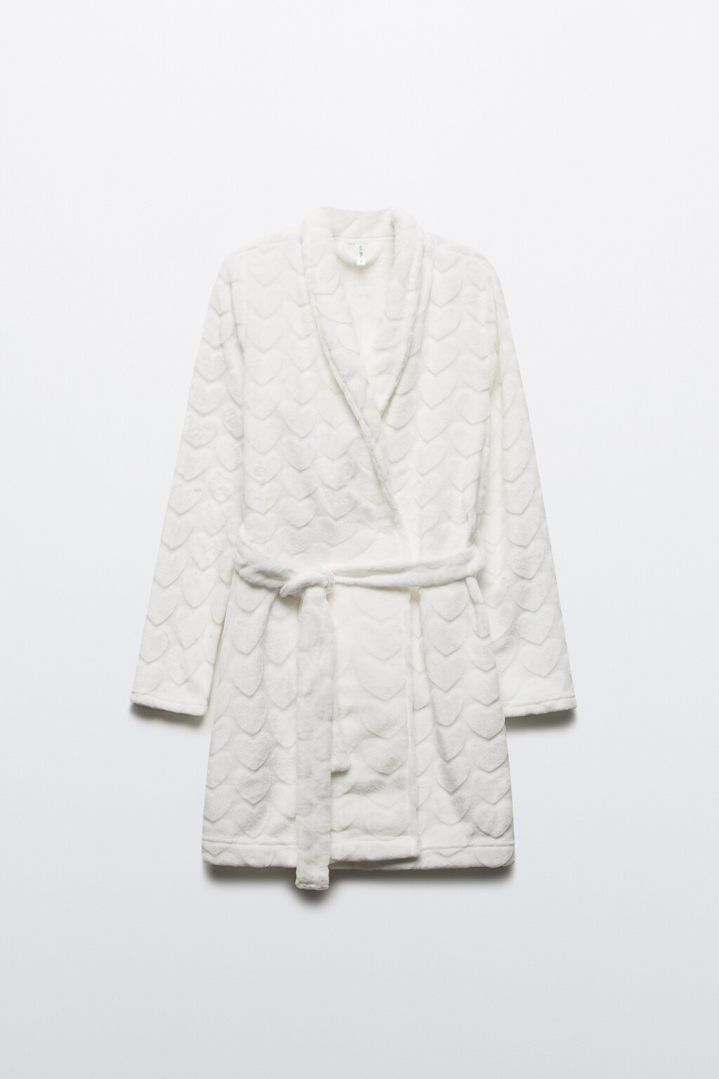 Халат домашний плюшевый с сердечками - цвет ванильный - 9