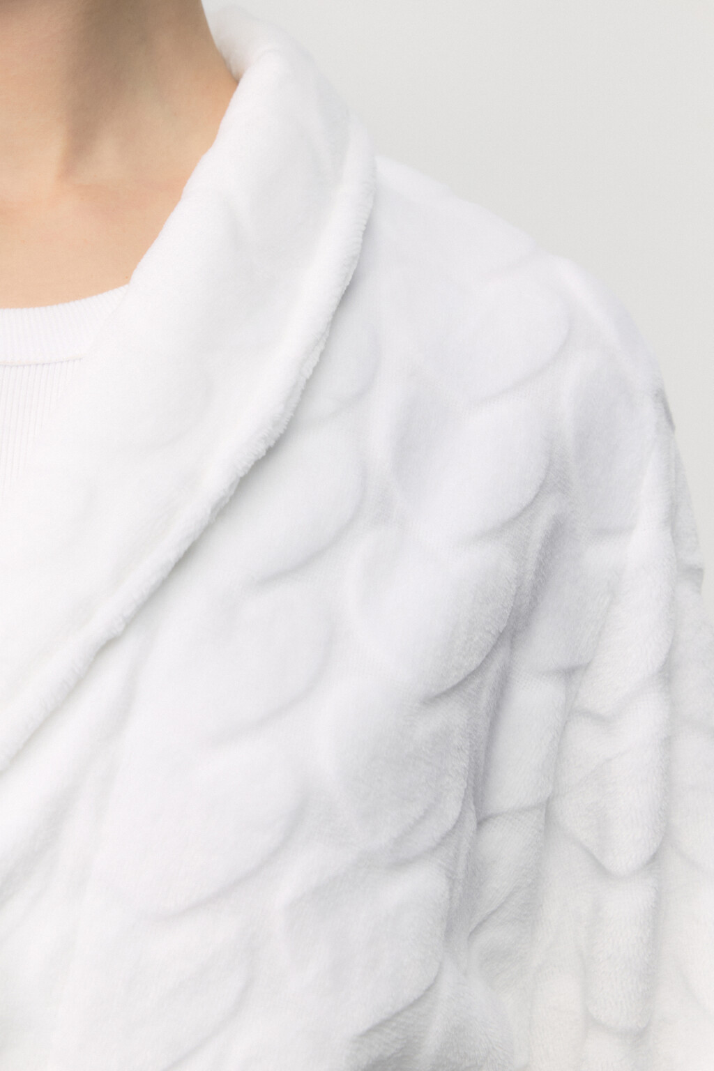 Халат домашний плюшевый с сердечками - цвет ванильный - 7