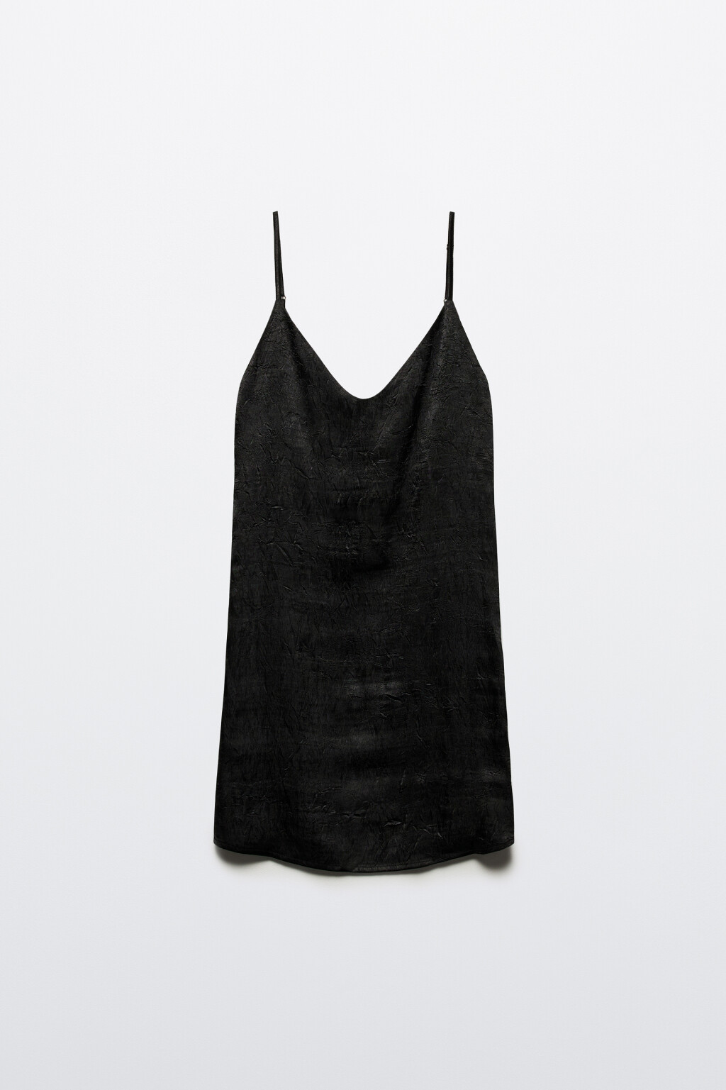 Платье-комбинация мини домашнее атласное - цвет черный - 8