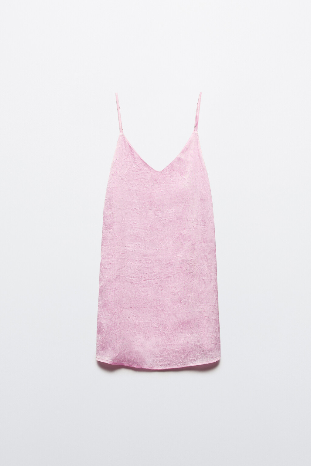 Платье-комбинация мини домашнее атласное - цвет розовый - 9
