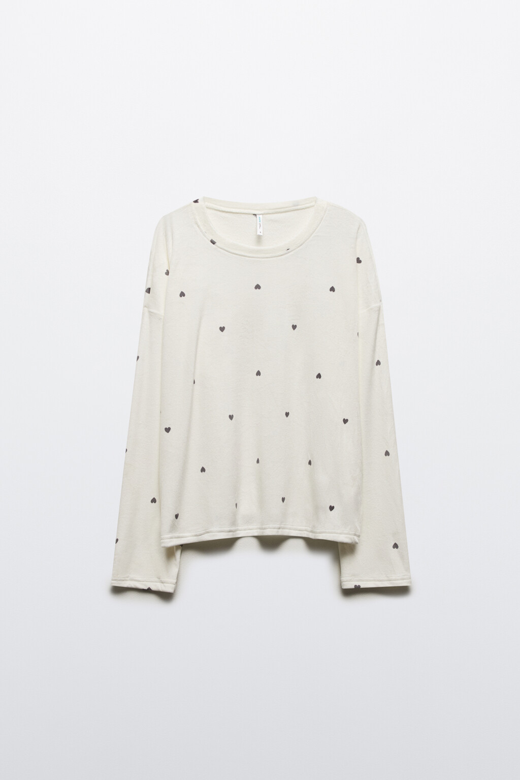 Лонгслив домашний плюшевый с принтом - цвет серый - 8