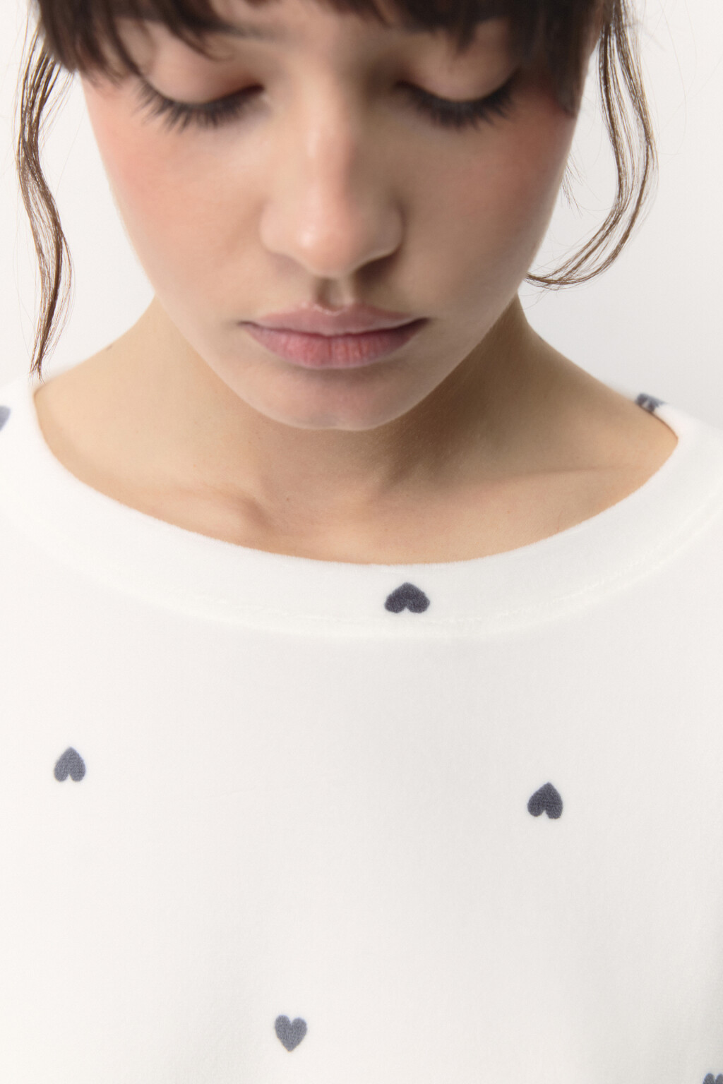 Лонгслив домашний плюшевый с принтом - цвет серый - 6