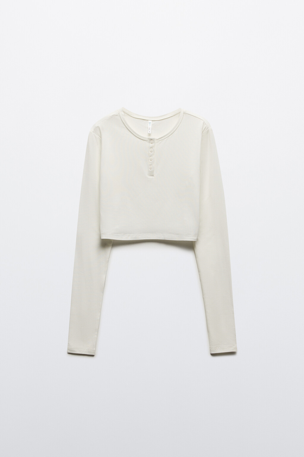 Лонгслив домашний укороченный с застежкой - цвет ванильный - 8