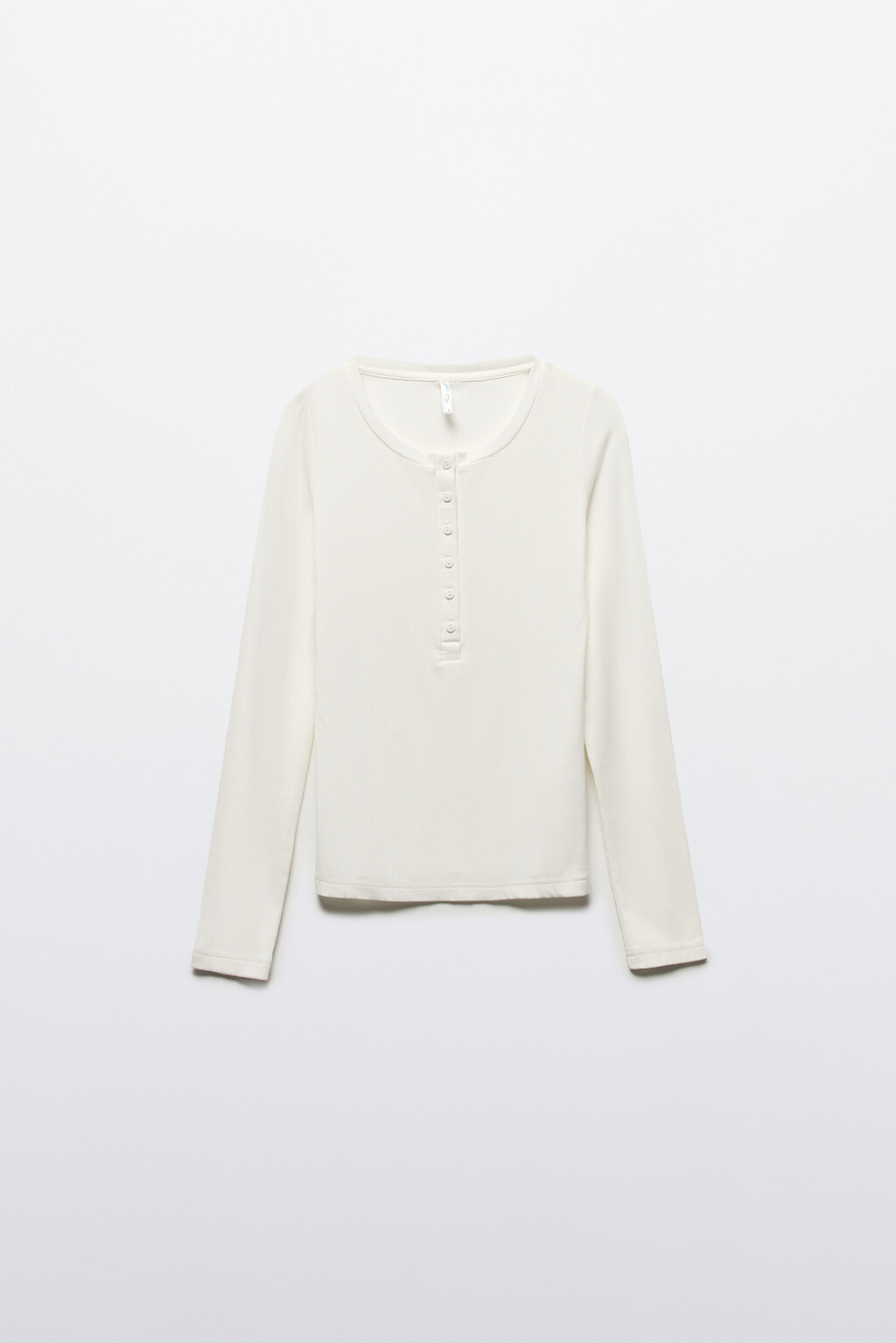 Лонгслив домашний с застежкой на груди - цвет белый - 8