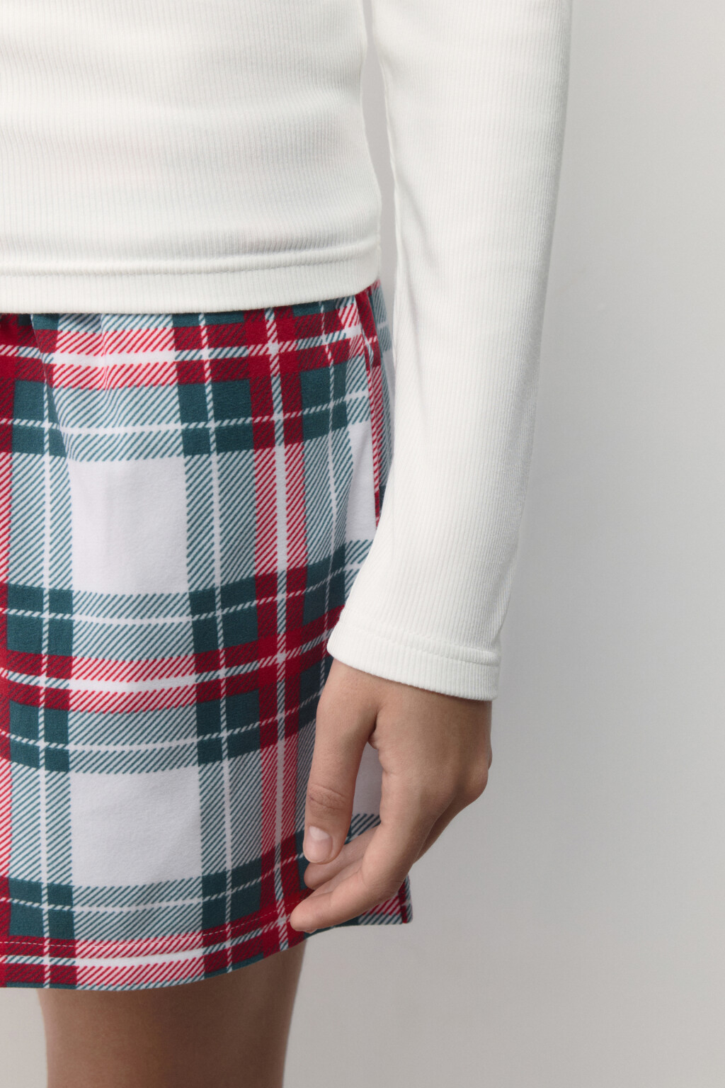 Лонгслив домашний с застежкой на груди - цвет белый - 7