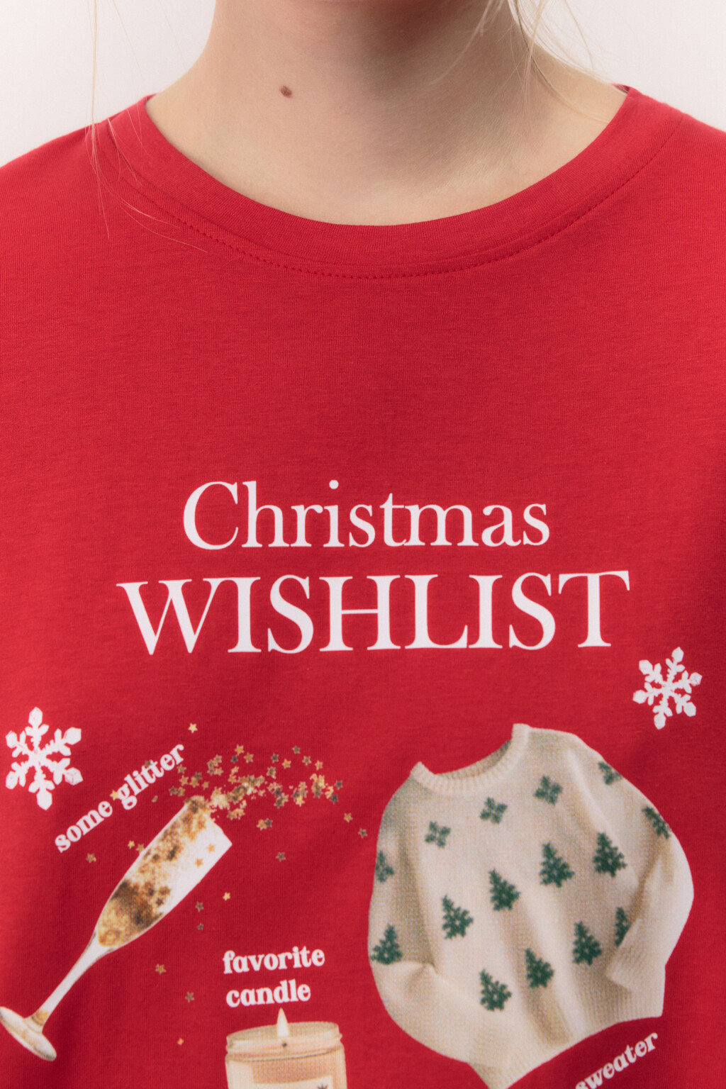 Лонгслив хлопковый с рождественским принтом - цвет красный - 6