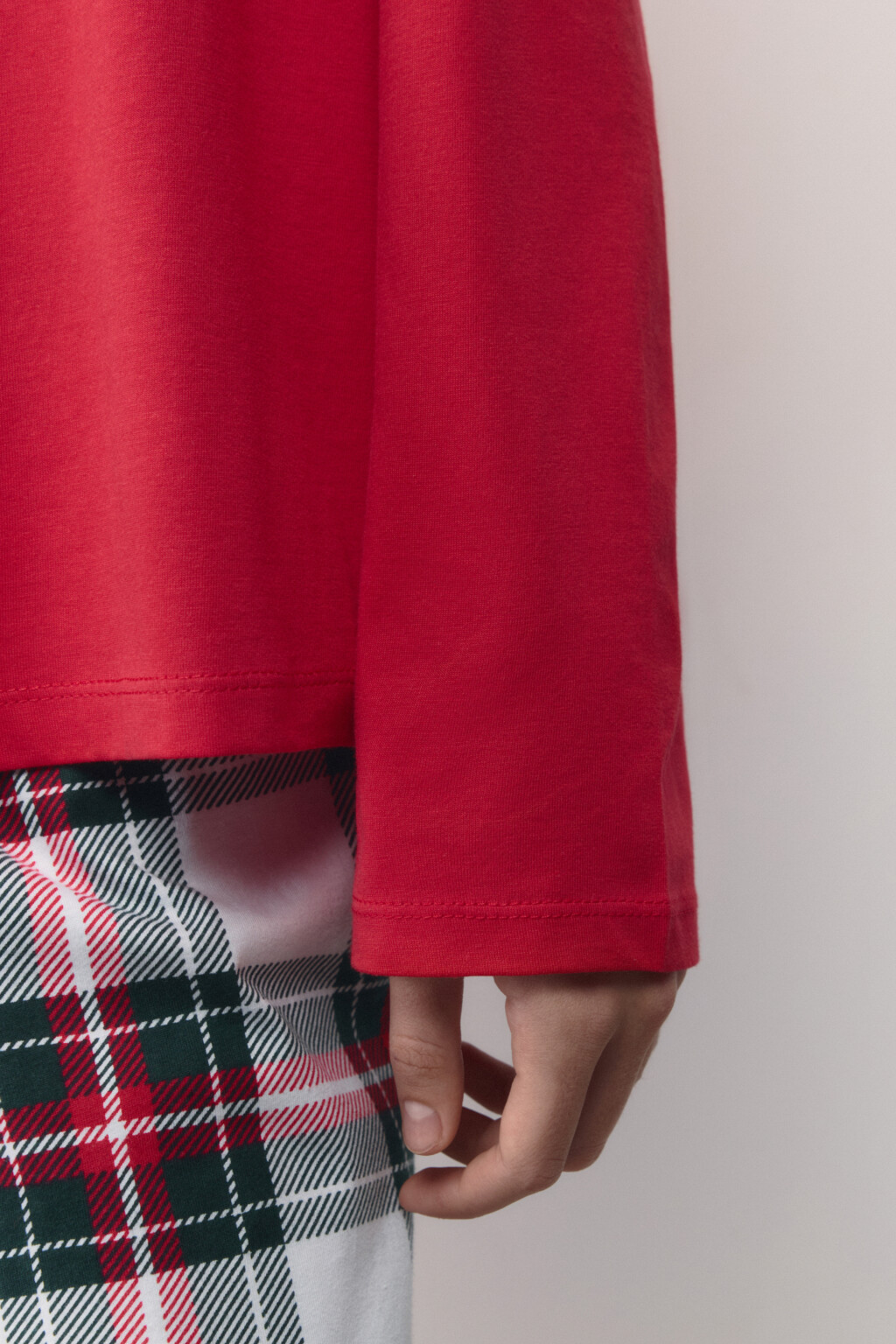 Лонгслив хлопковый с рождественским принтом - цвет красный - 7