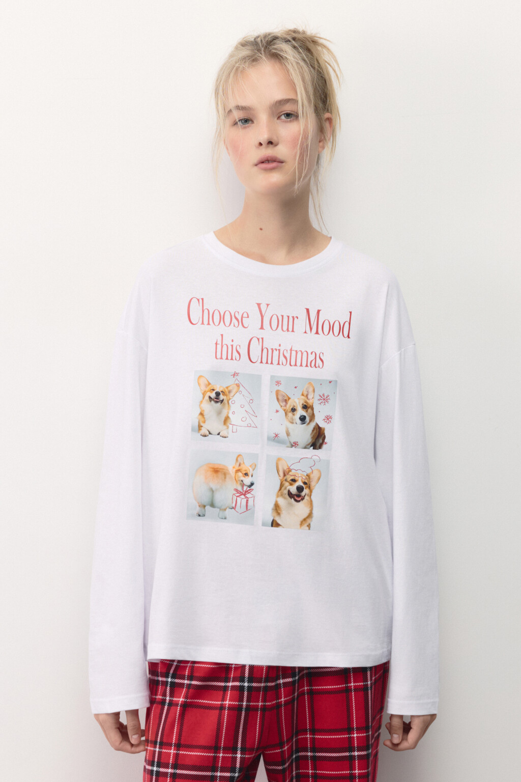 Лонгслив хлопковый с рождественским принтом - цвет мультиколор - 2