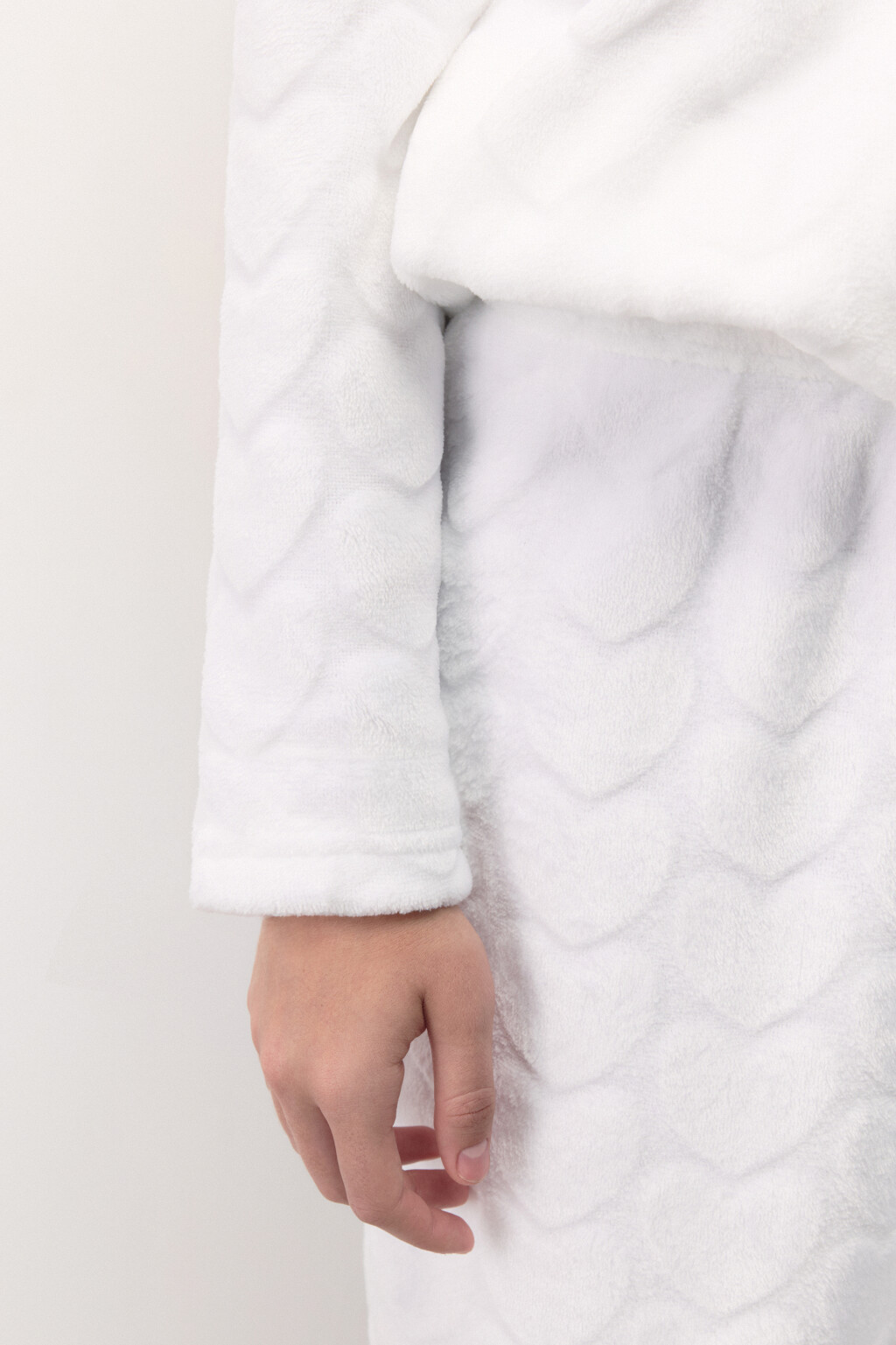 Толстовка домашняя плюшевая с сердечками - цвет ванильный - 7