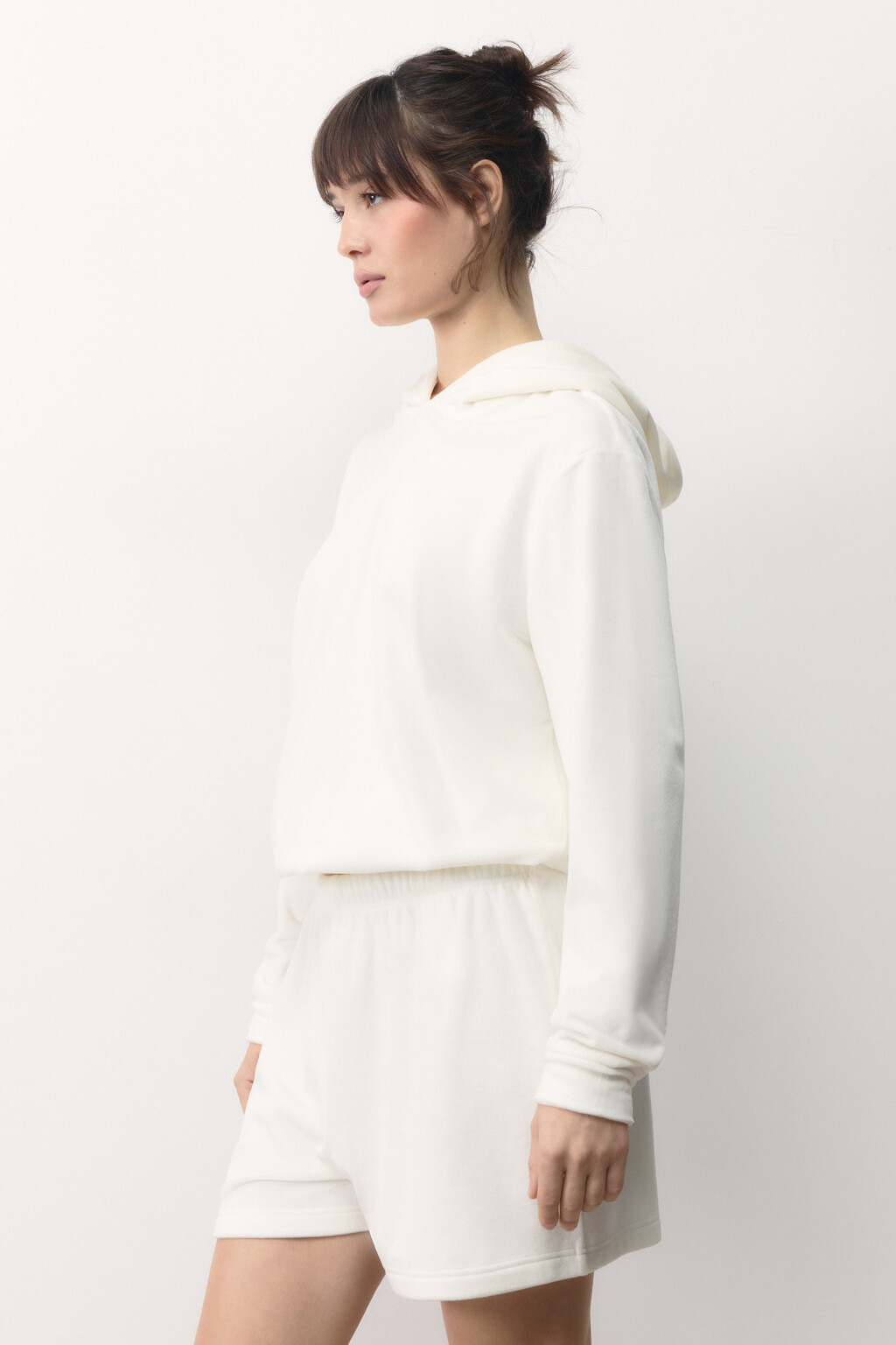 Толстовка домашняя плюшевая со стразами - цвет ванильный - 4