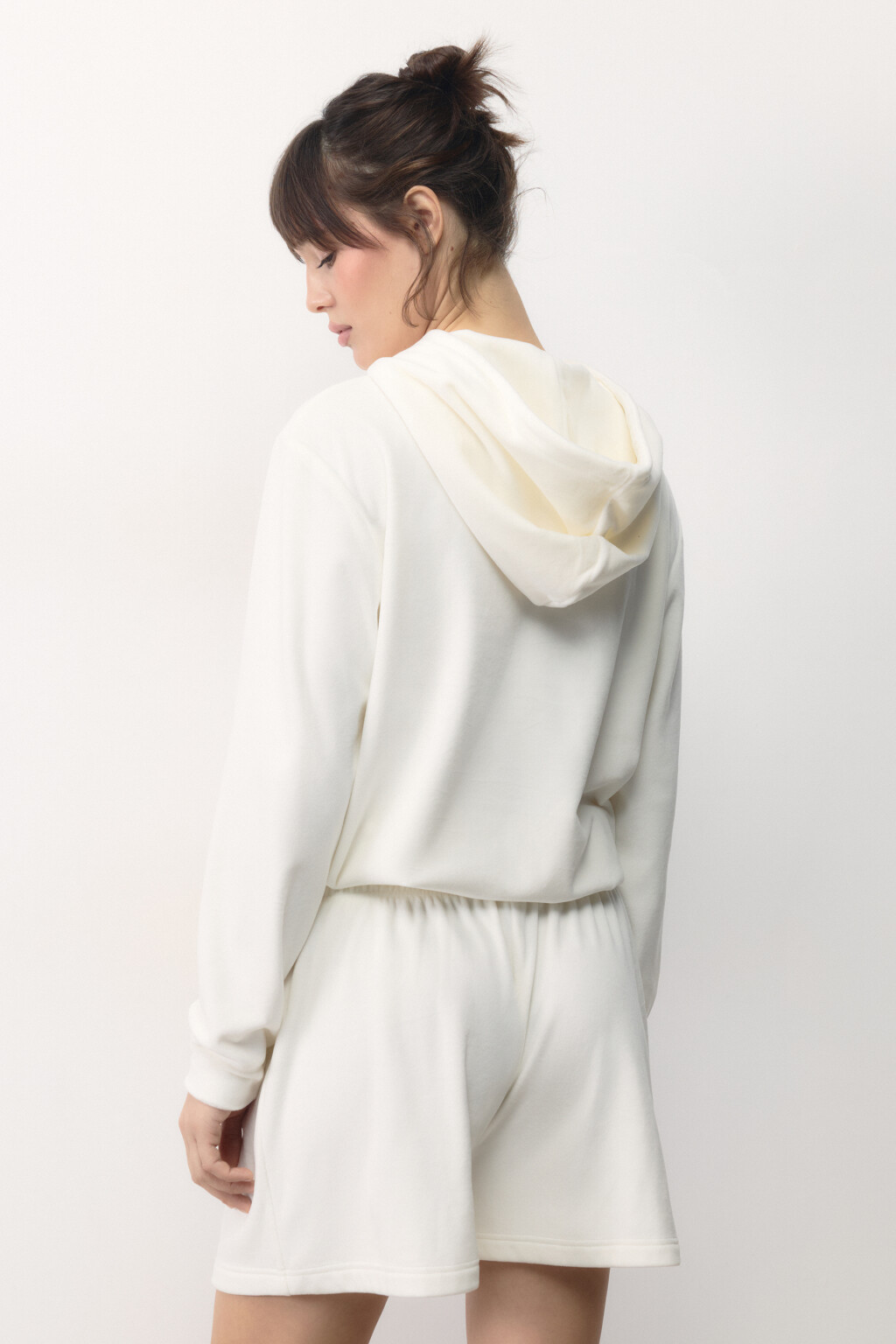 Толстовка домашняя плюшевая со стразами - цвет ванильный - 5