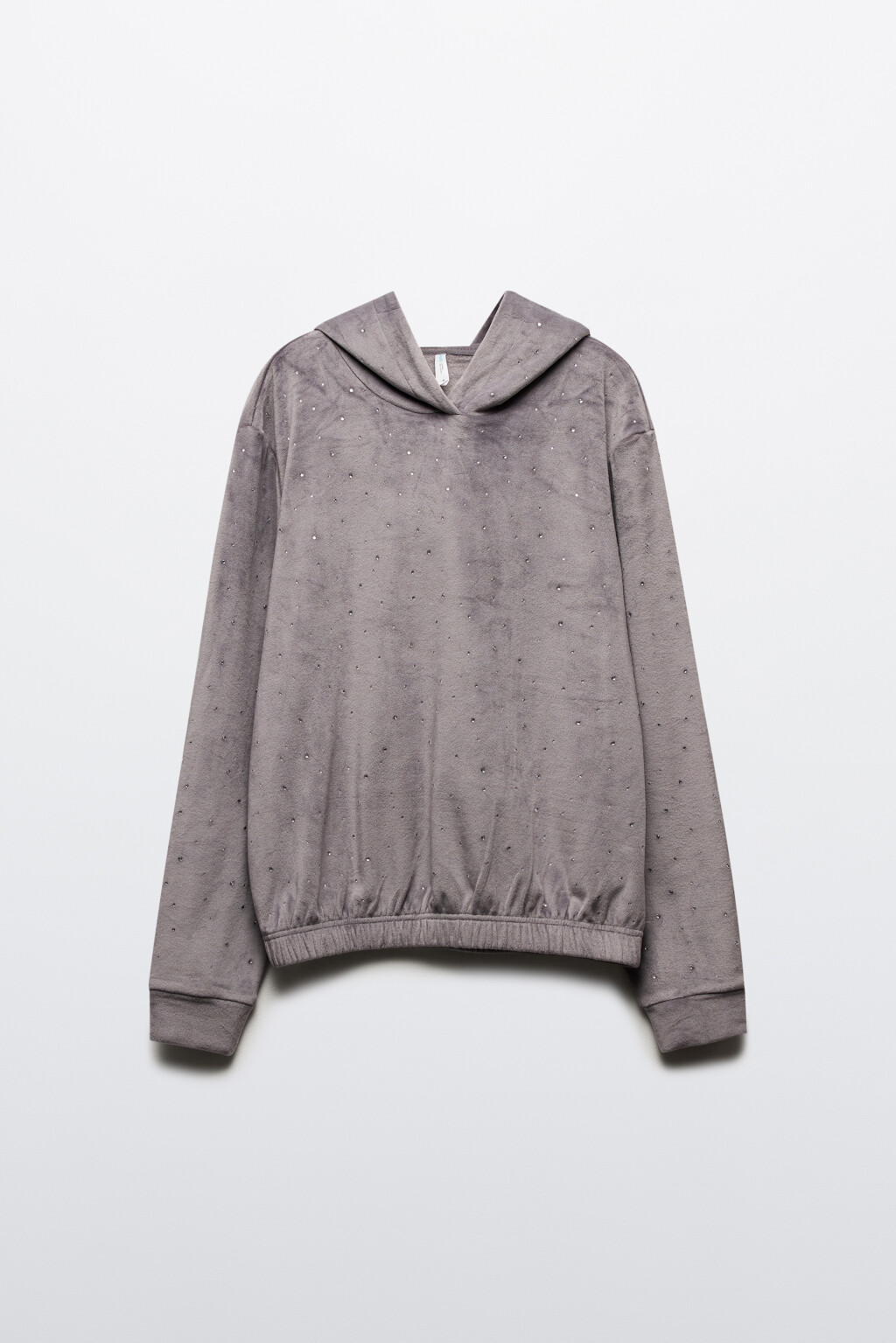 Толстовка домашняя плюшевая со стразами - цвет серый - 8