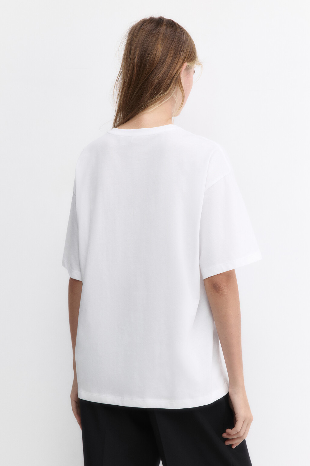 Футболка хлопковая с принтом и надписями - цвет белый - 4