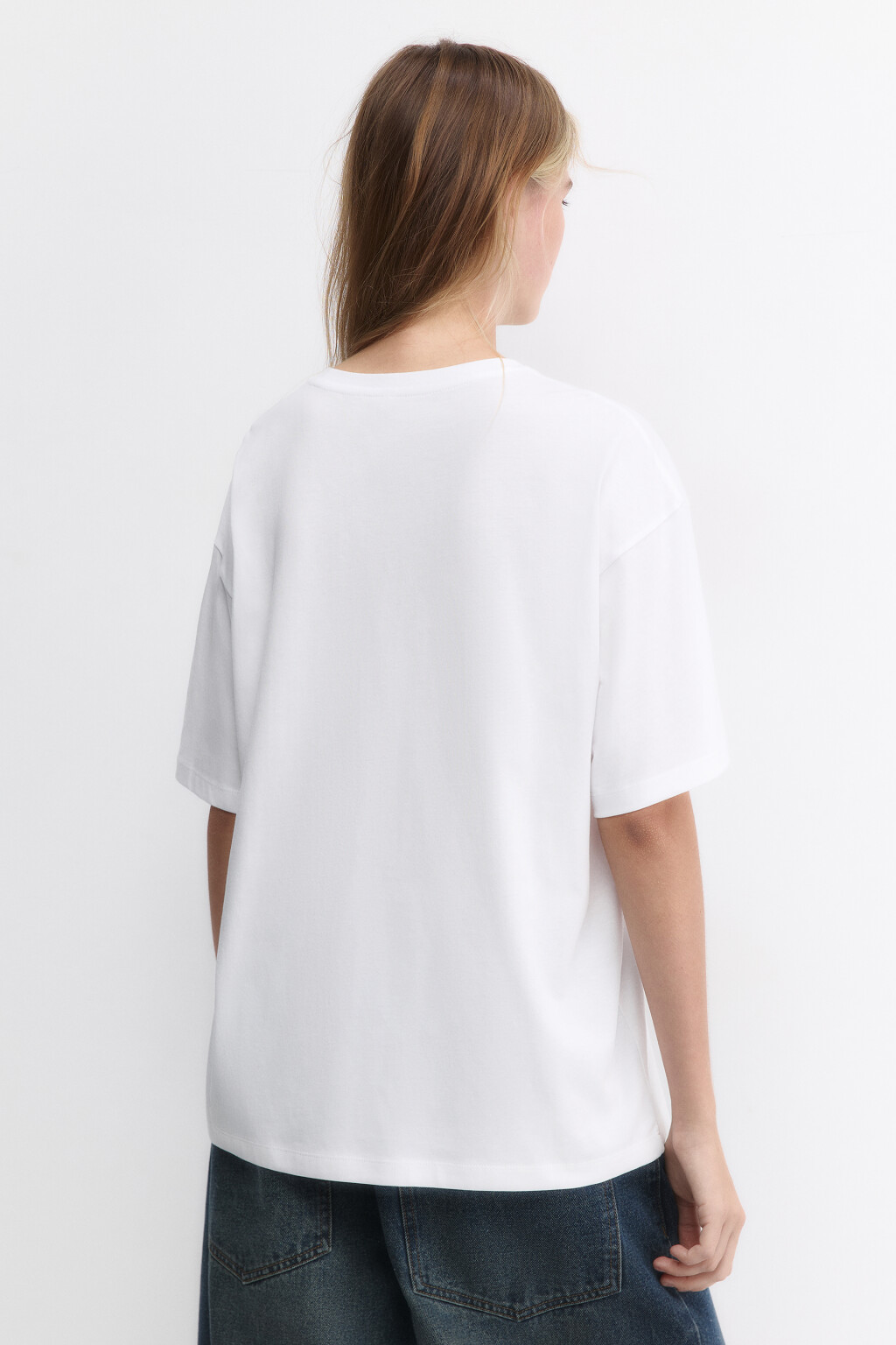 Футболка хлопковая с принтом и надписями - цвет белый - 4