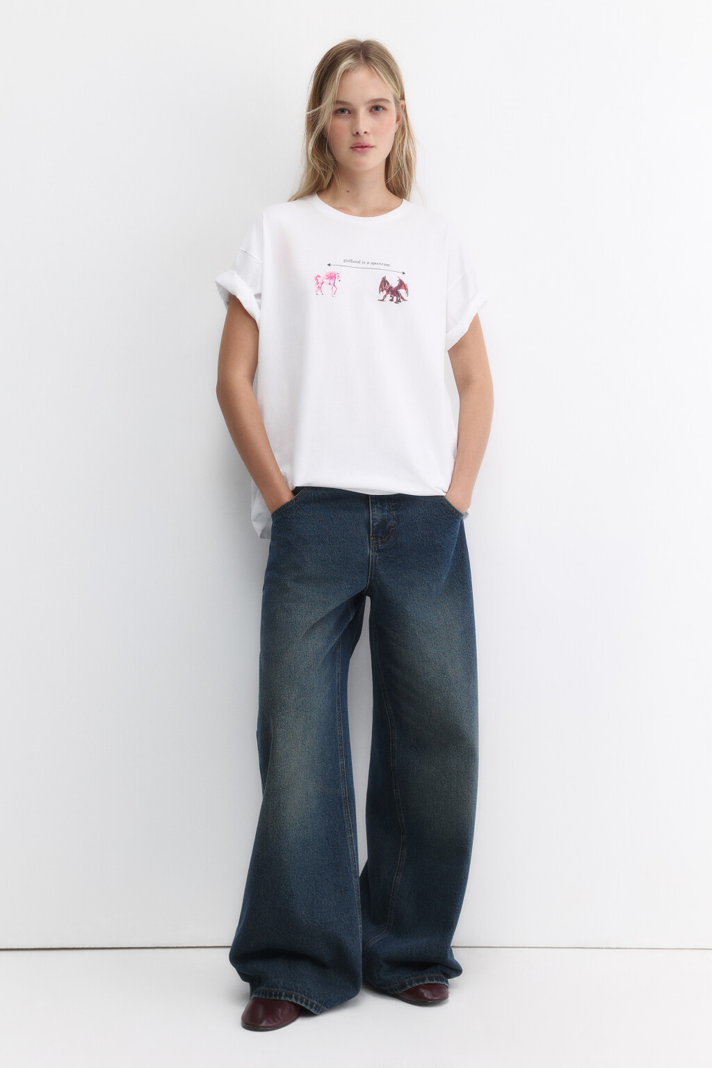 Футболка хлопковая с принтом и надписями - цвет белый - 5