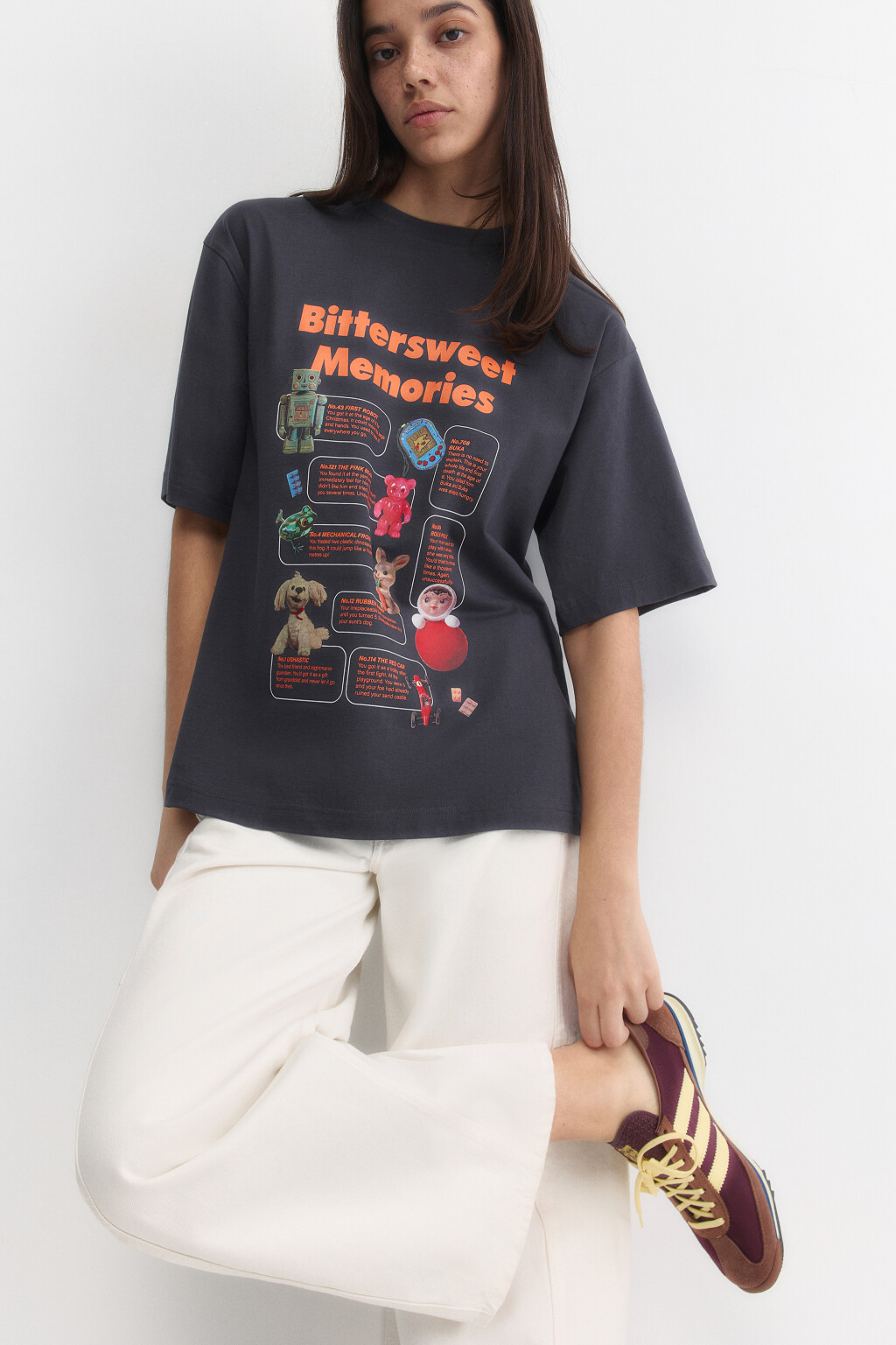 Футболка хлопковая с принтом y2k - цвет серый - 1