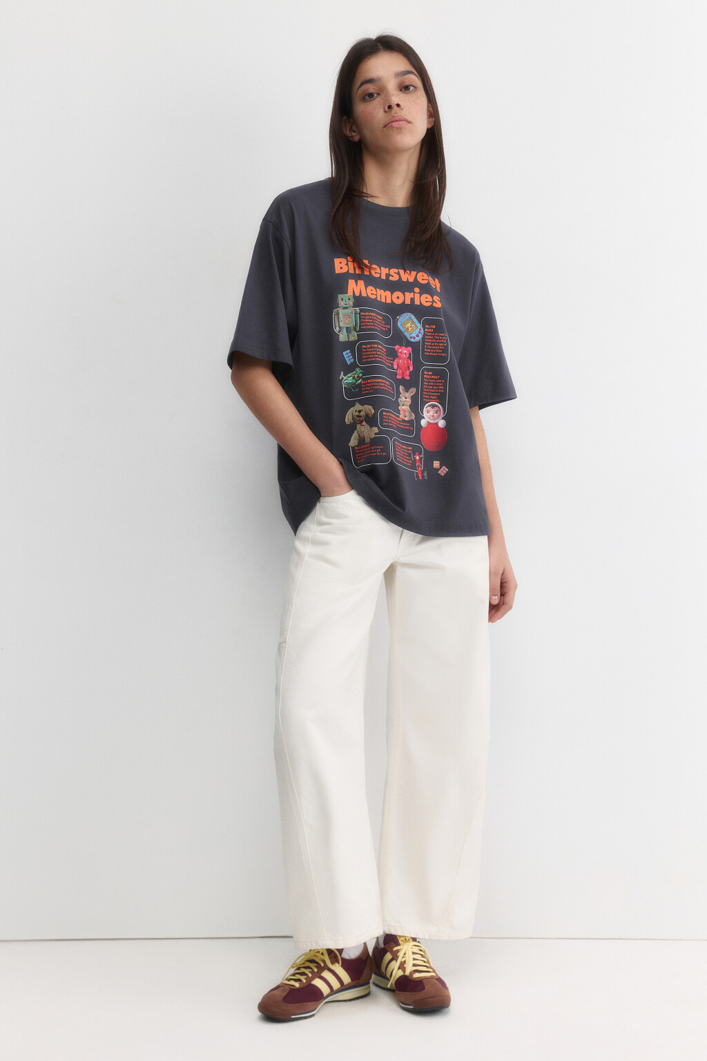 Футболка хлопковая с принтом y2k - цвет серый - 5