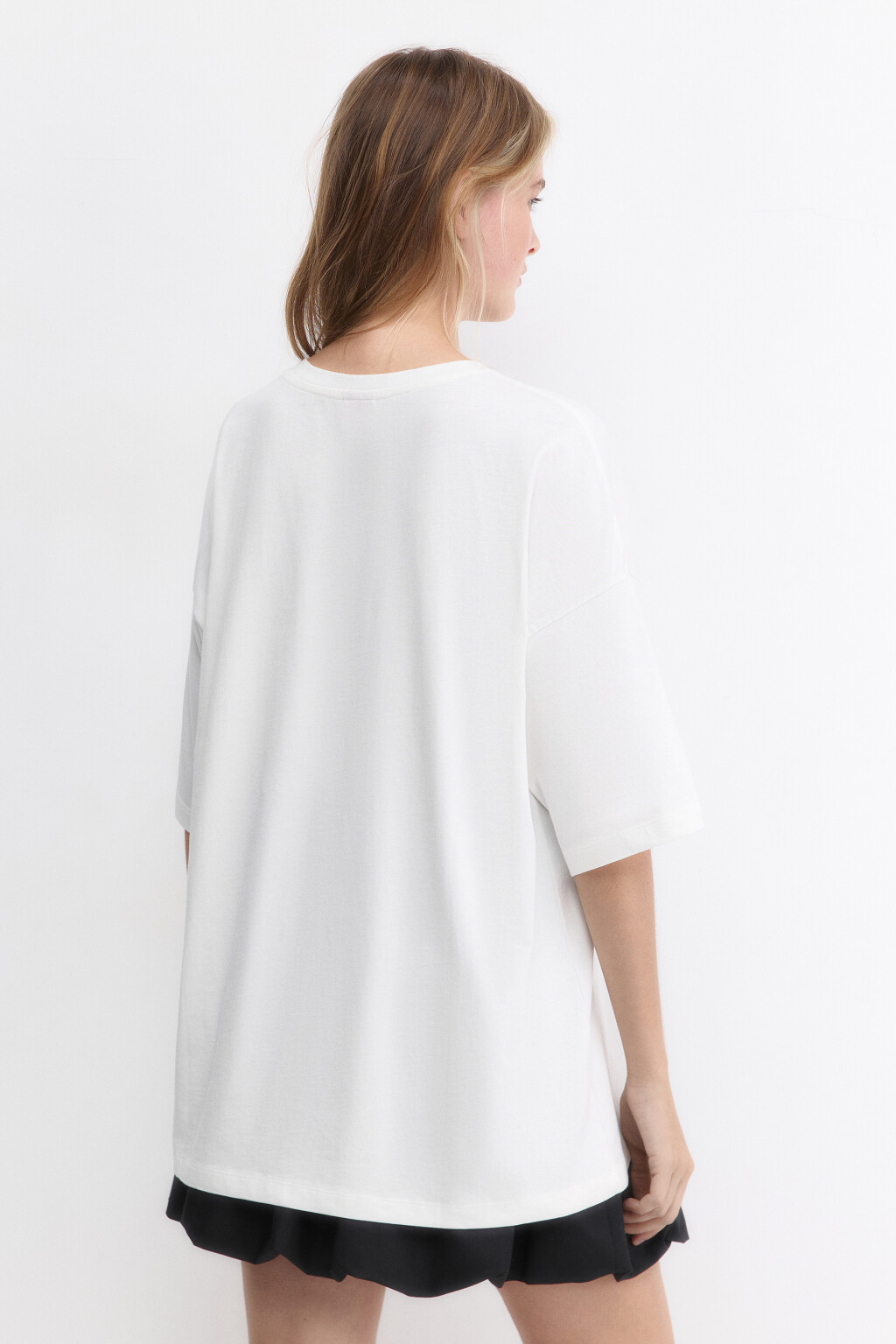 Футболка oversize с новогодним принтом - цвет белый - 4