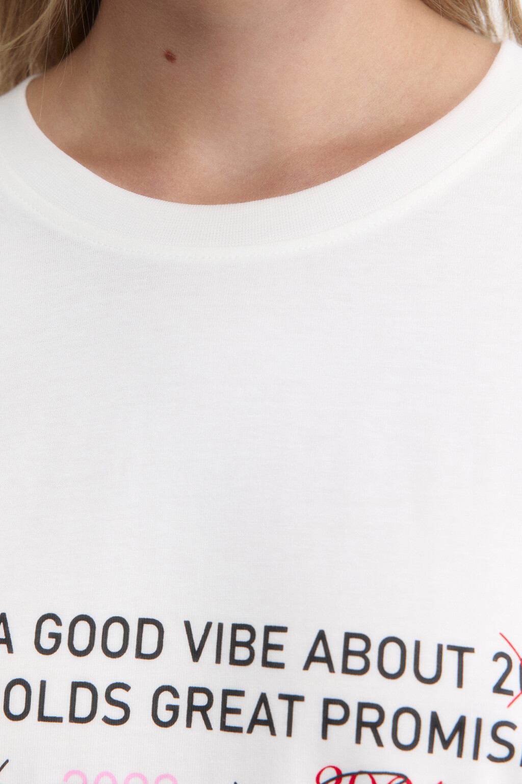 Футболка oversize с новогодним принтом - цвет белый - 6