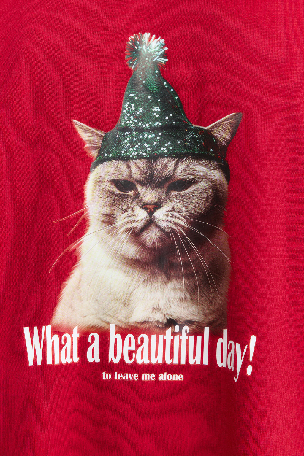 Футболка oversize с новогодним принтом - цвет красный - 6