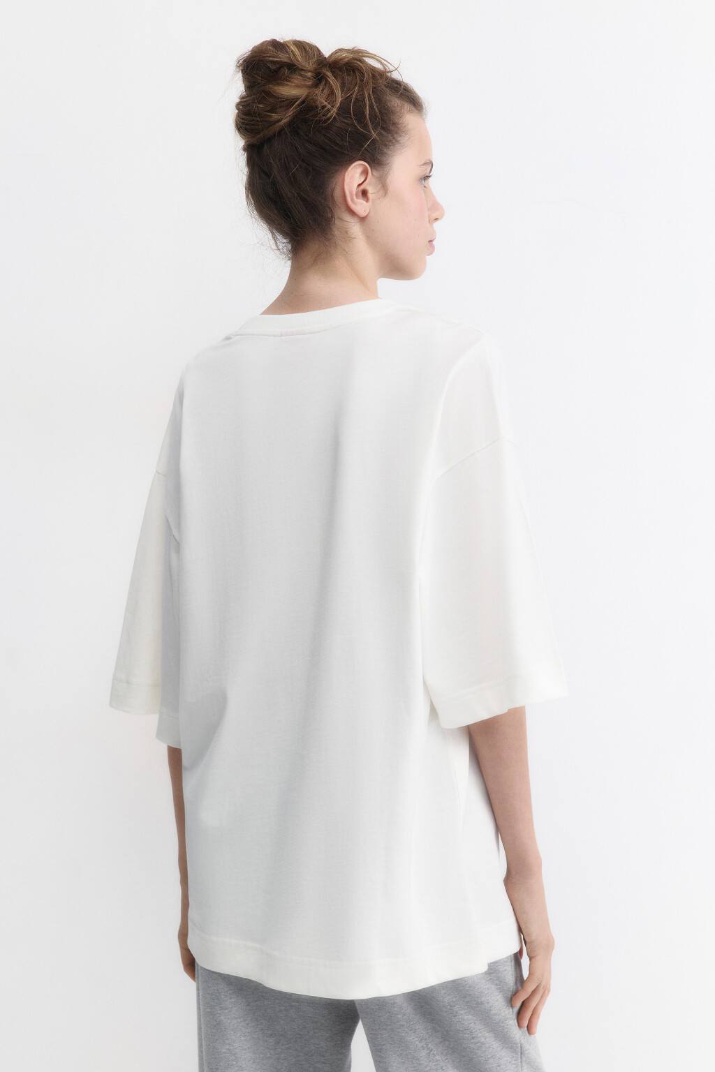 Футболка оверсайз с новогодним принтом - цвет белый - 4