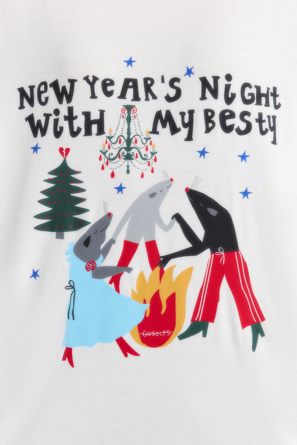 Футболка оверсайз с новогодним принтом - цвет белый - 8