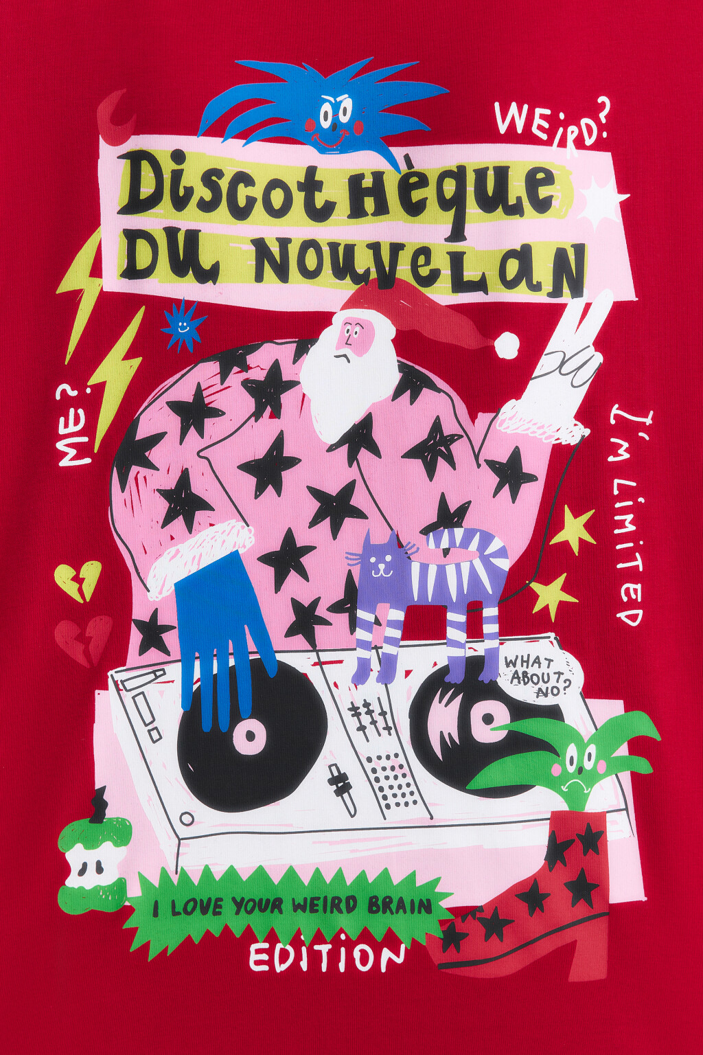 Футболка oversize с новогодним принтом - цвет красный - 8