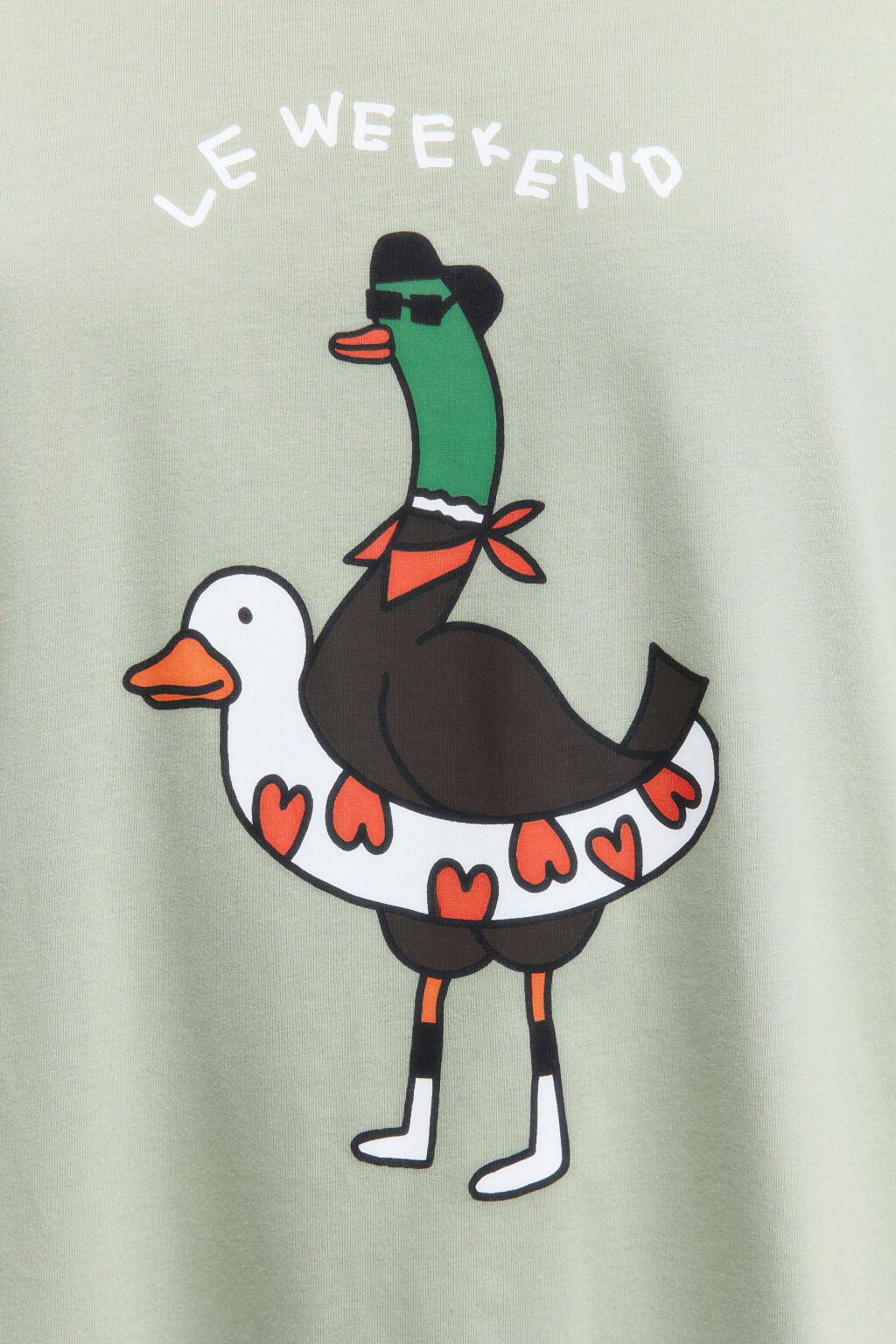 Футболка oversize хлопковая с принтом и надписью - цвет зеленый - 8