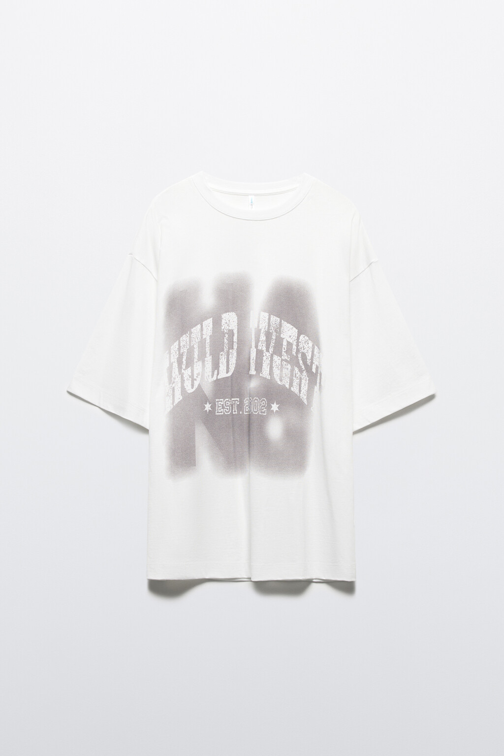 Футболка oversize хлопковая с принтом - цвет белый - 8