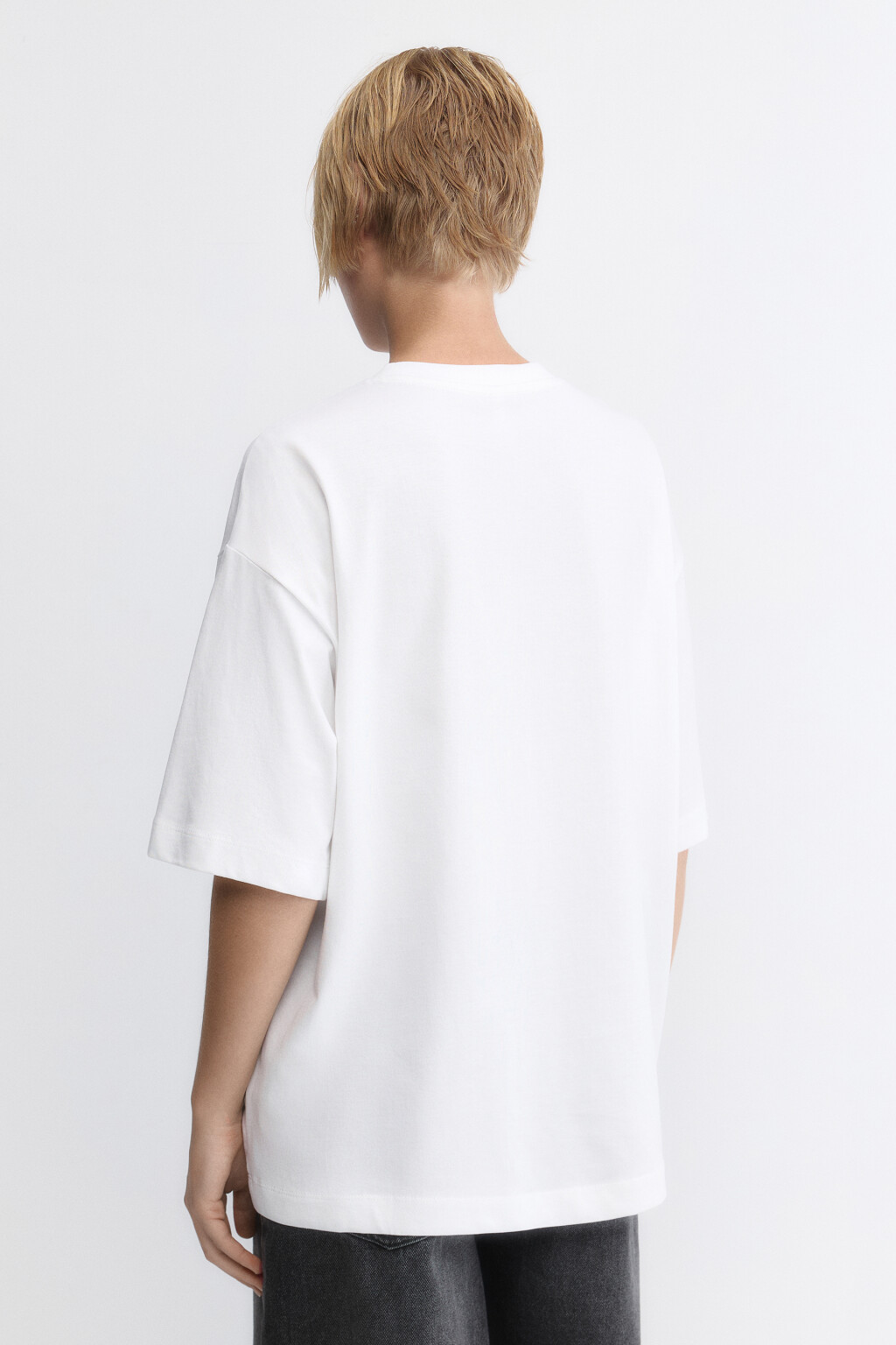 Футболка oversize хлопковая с принтом - цвет белый - 4