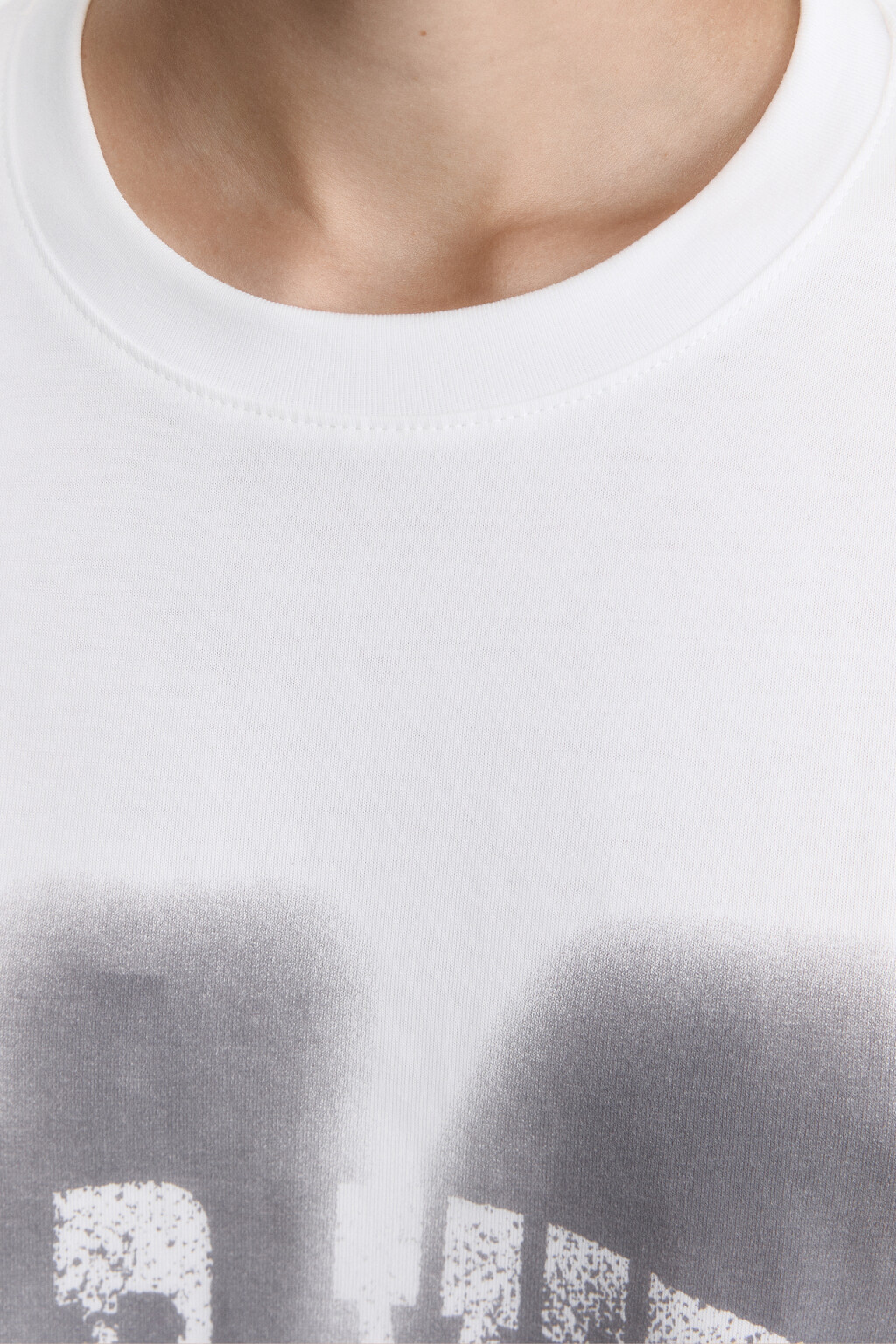 Футболка oversize хлопковая с принтом - цвет белый - 6