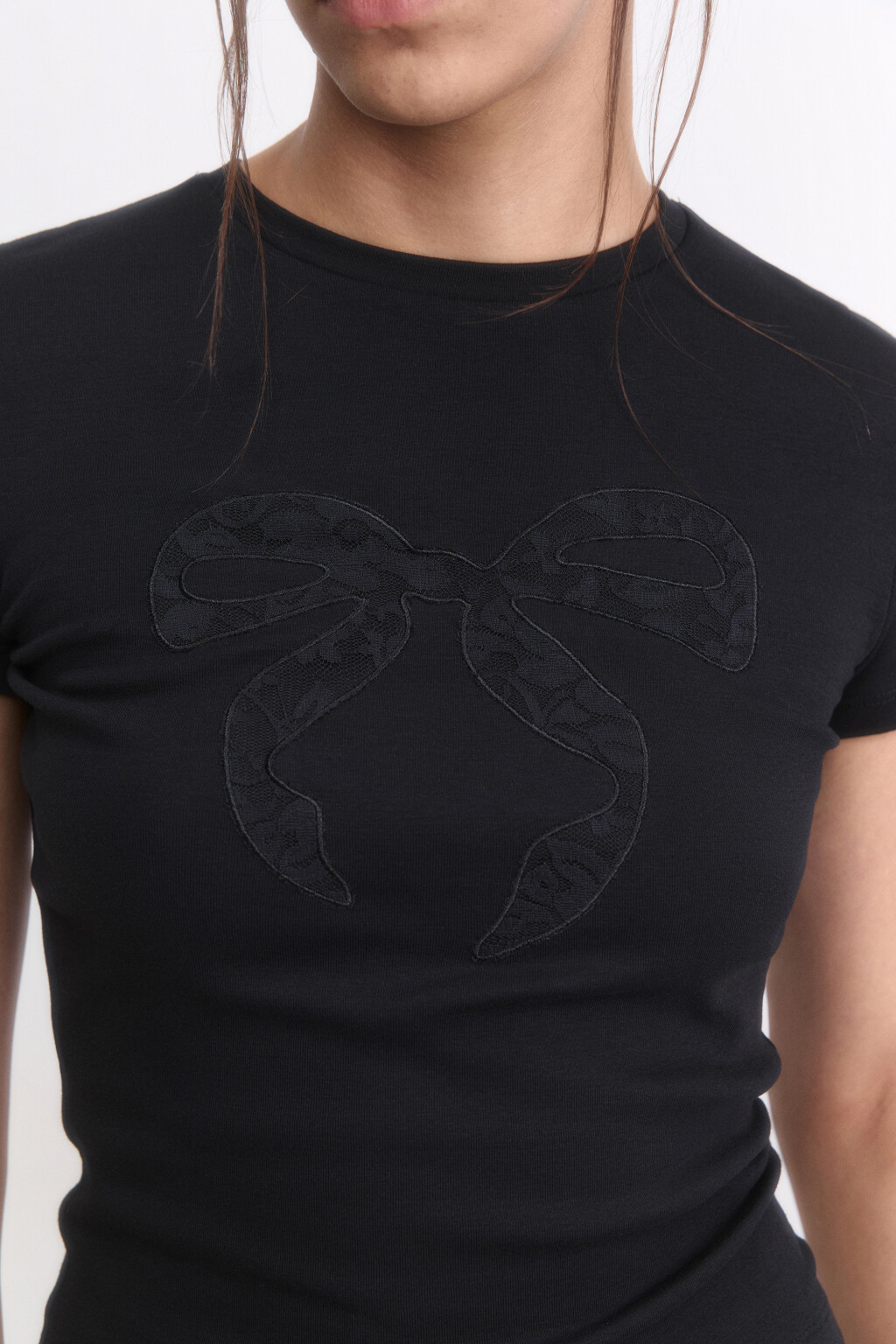 Футболка-топ хлопковая с принтом - цвет черный - 6