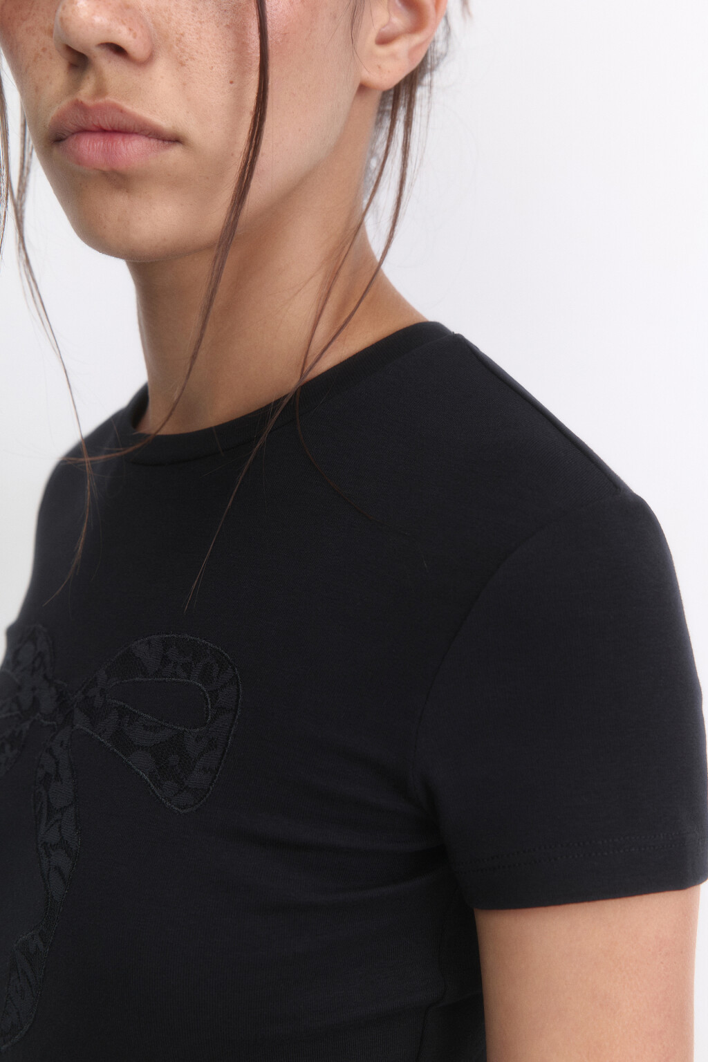 Футболка-топ хлопковая с принтом - цвет черный - 7