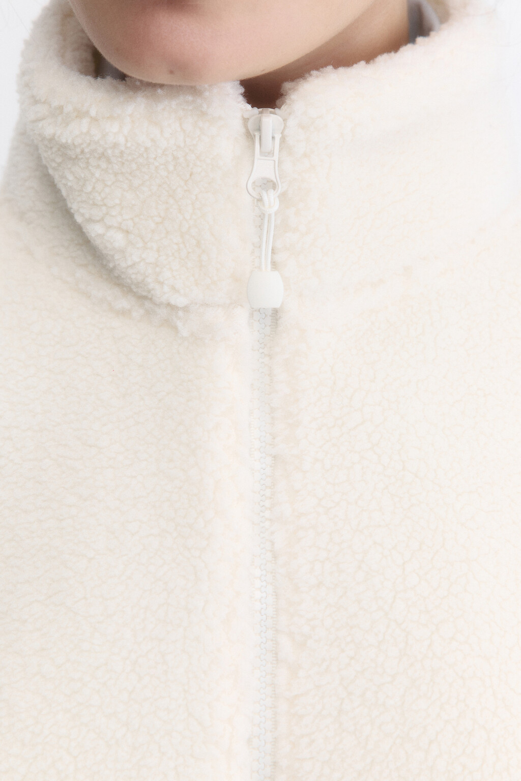Толстовка на молнии флисовая с воротником-стойкой - цвет молочный - 6