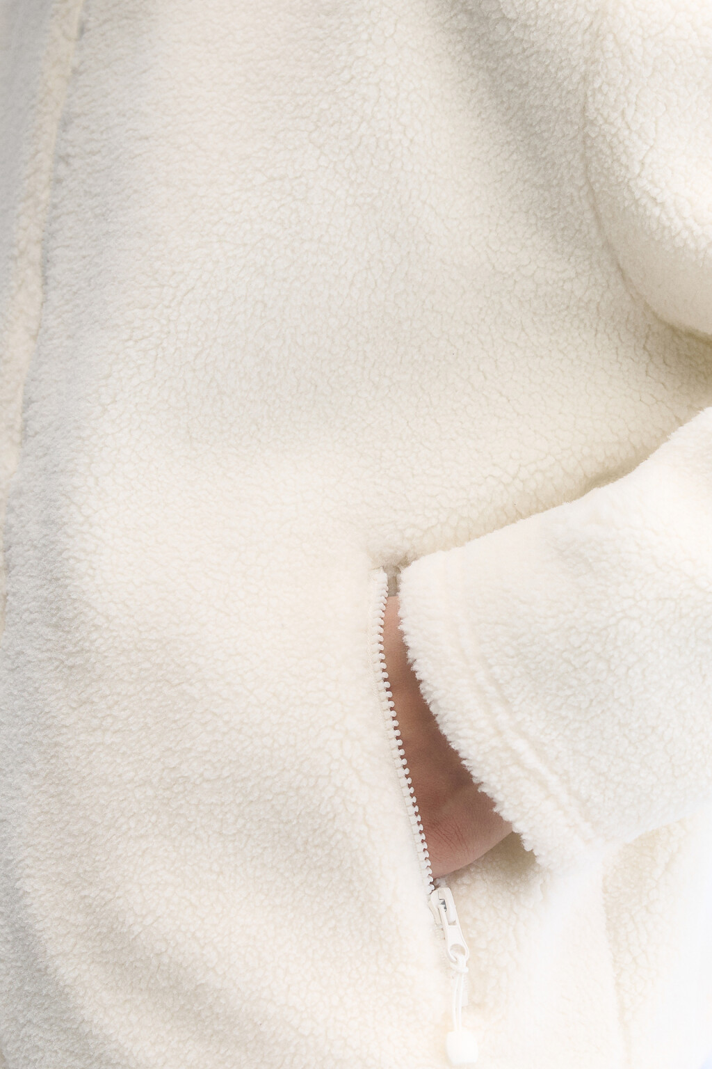 Толстовка на молнии флисовая с воротником-стойкой - цвет молочный - 7
