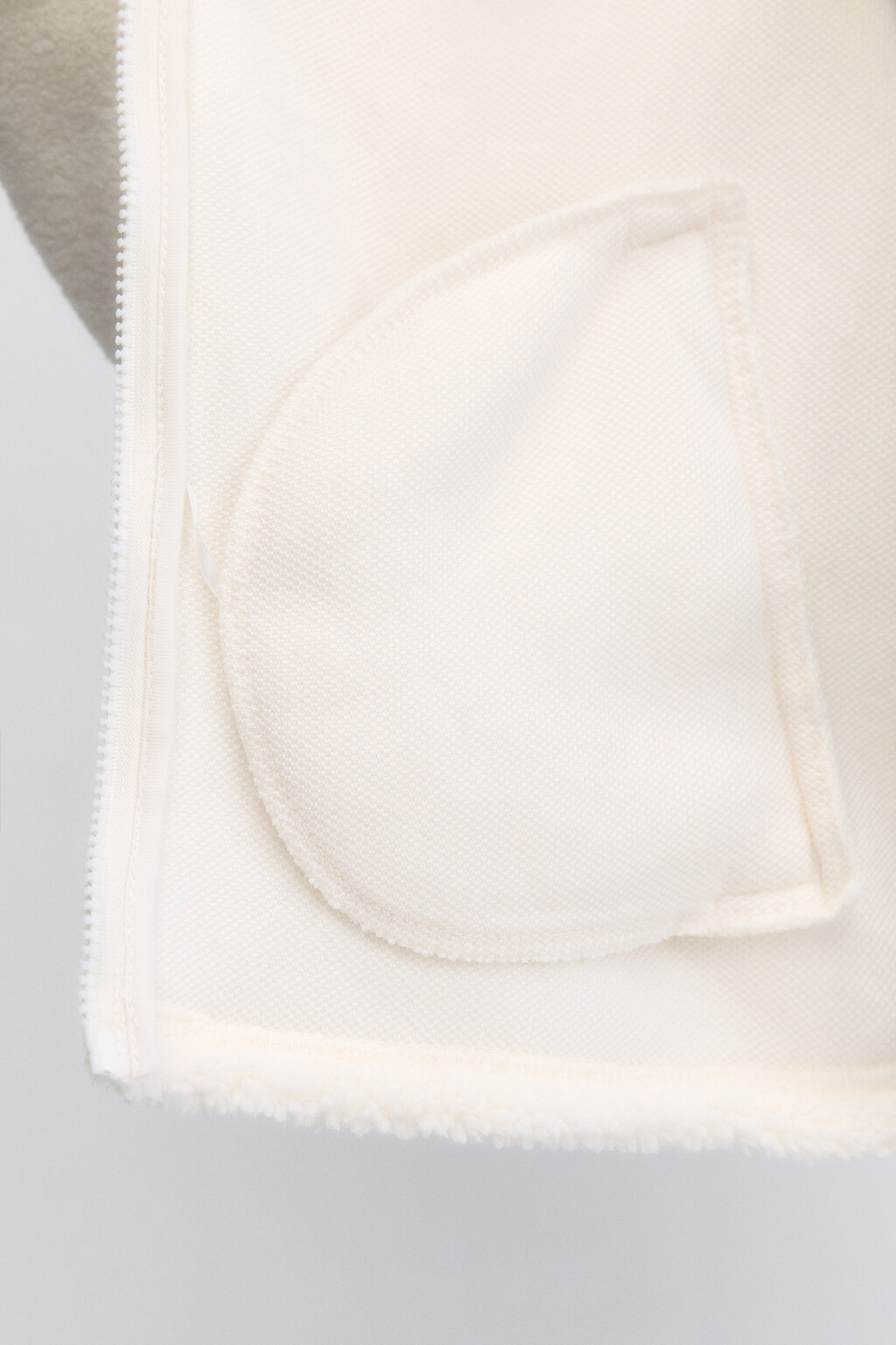 Толстовка на молнии флисовая с воротником-стойкой - цвет молочный - 8