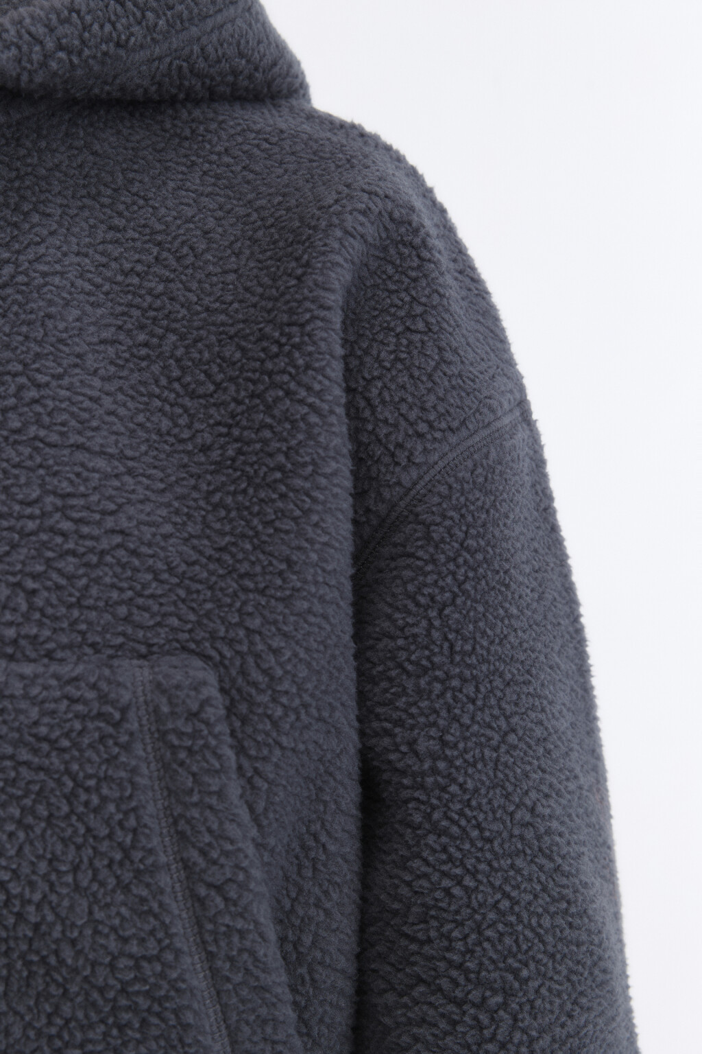 Худи-зипка укороченная флисовая с капюшоном - цвет серый - 7