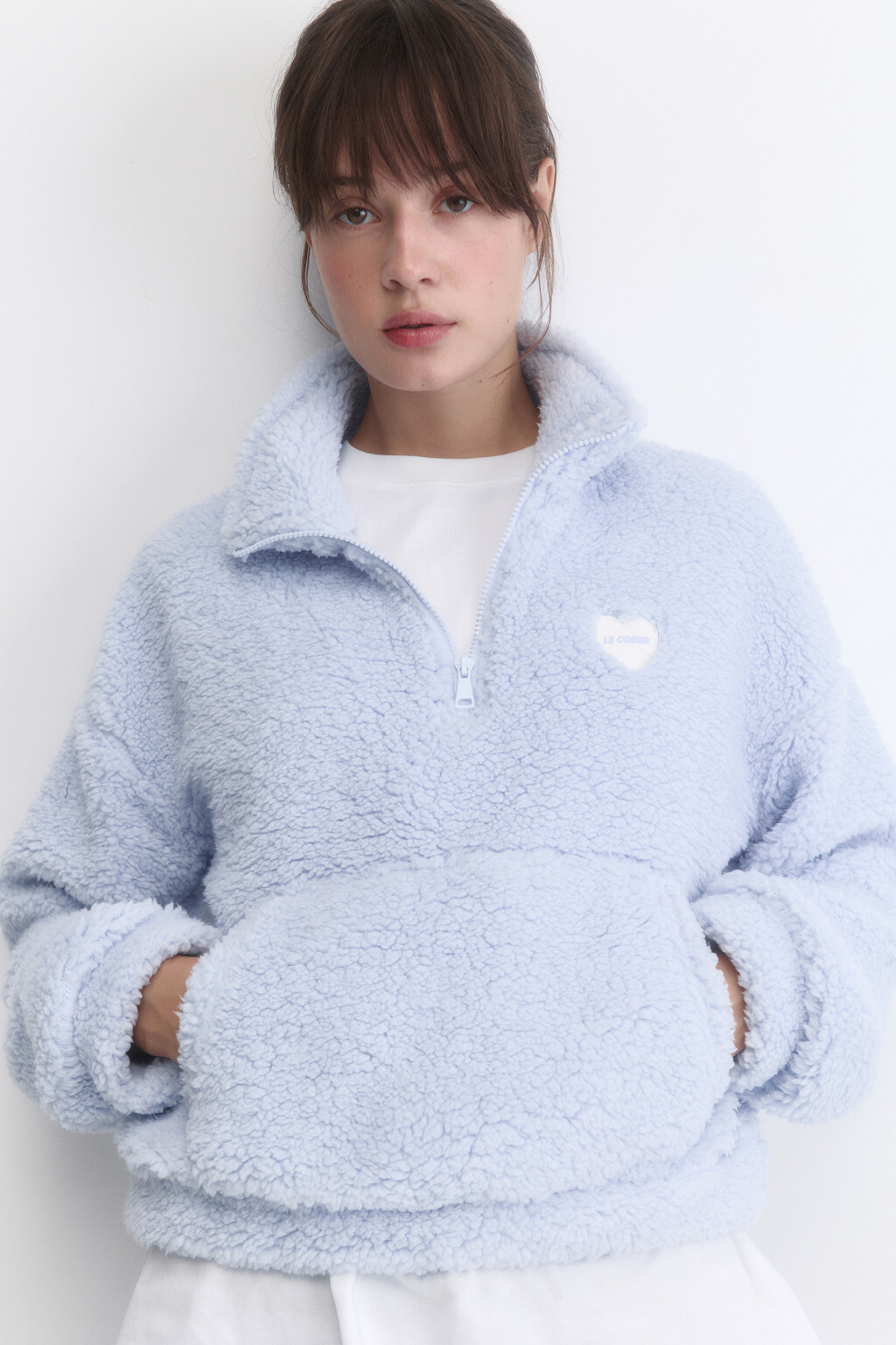 Light blue sherpa pullover online