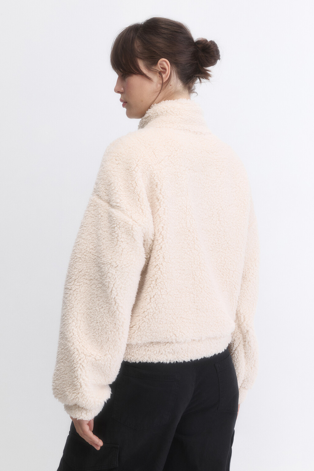 Толстовка флисовая укороченная с сердечком на груди - цвет бежевый - 5